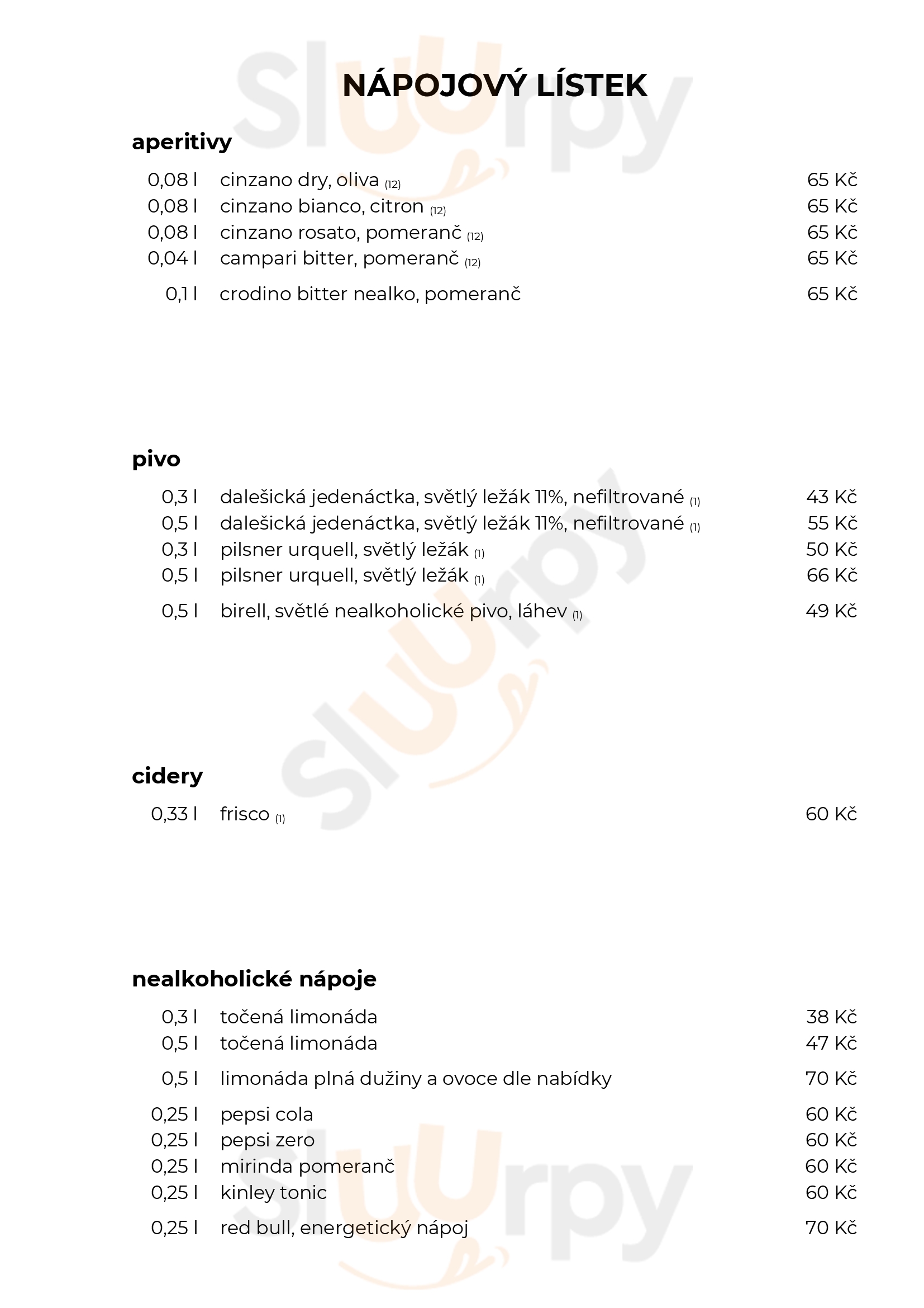 Hotel Rysavy Brno Menu - 1