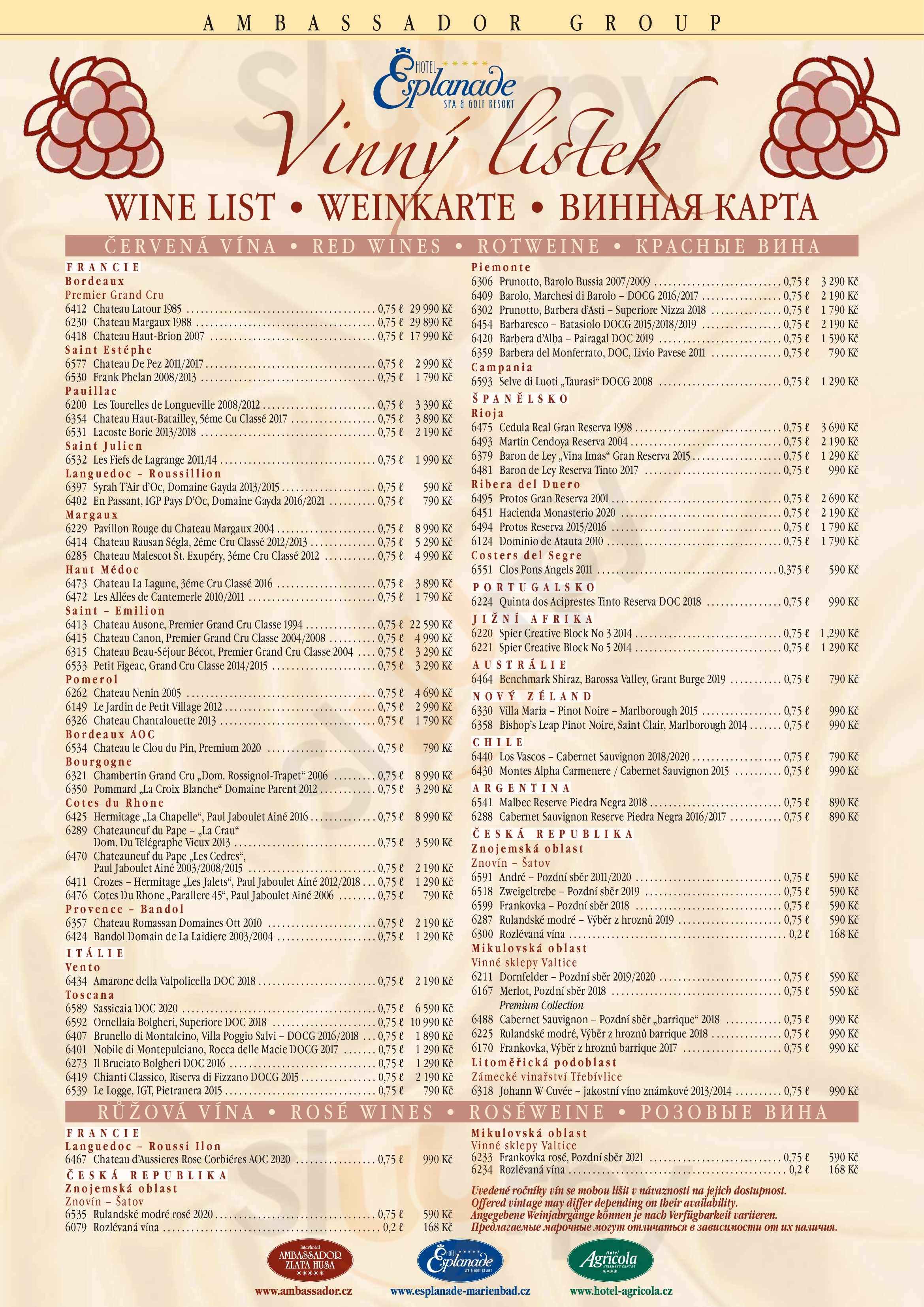 King Edward Vii Mariánské Lázně Menu - 1