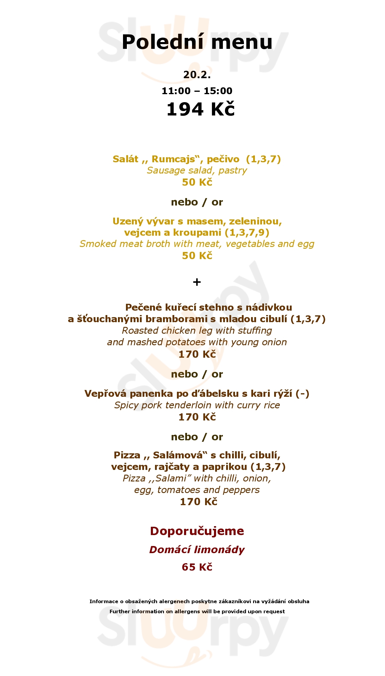 Clarion Congress Hotel Praha Menu - 1