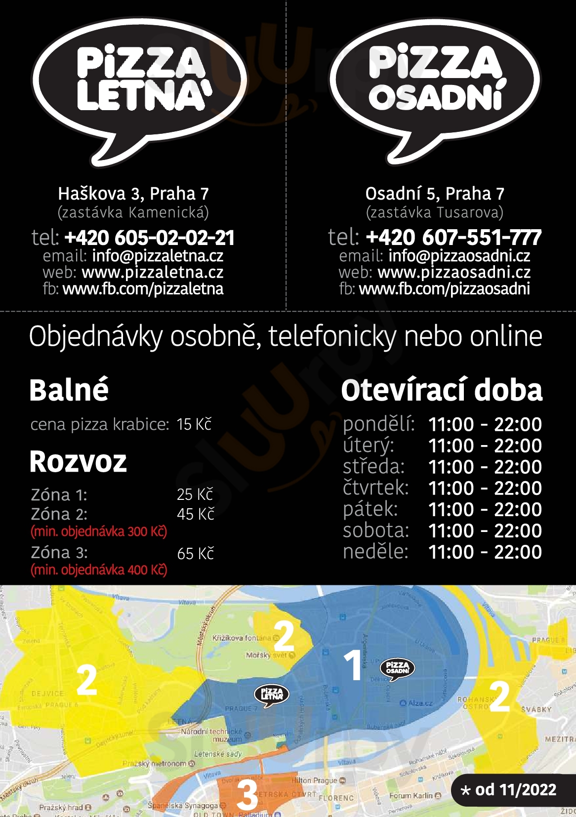 Main Menu - Pizza Osadní