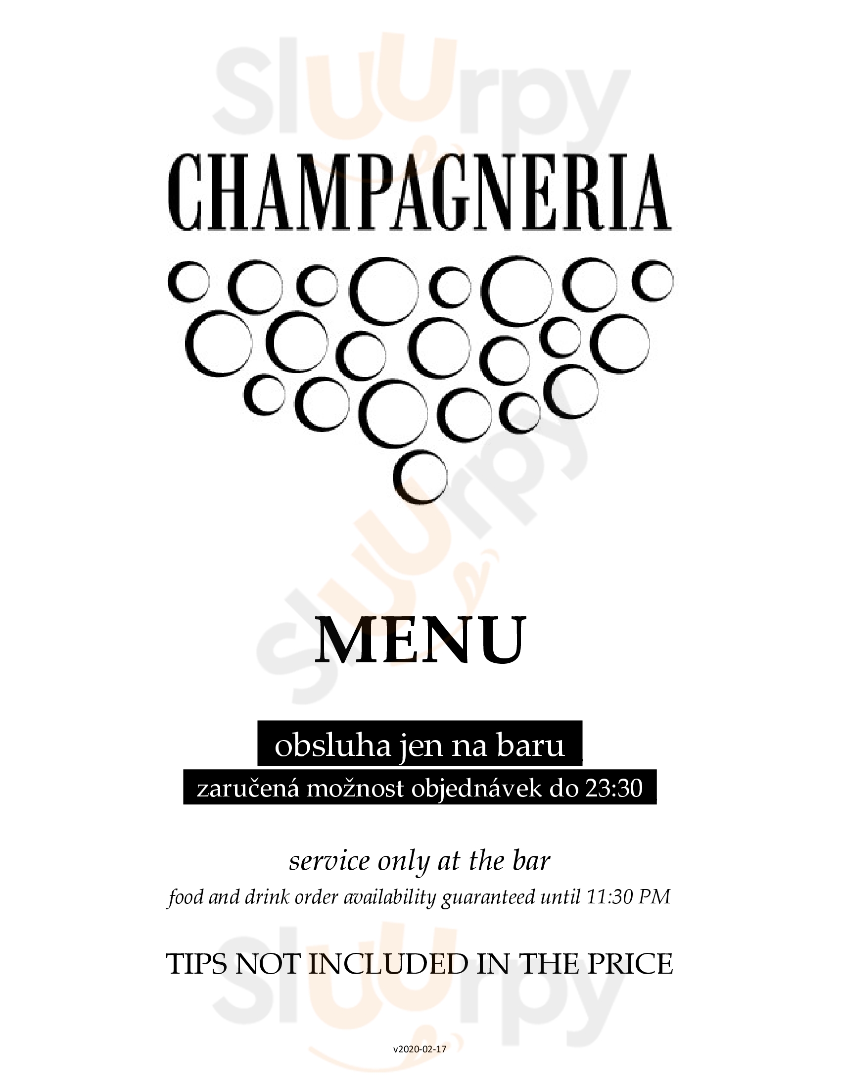 Champagneria Praha Menu - 1