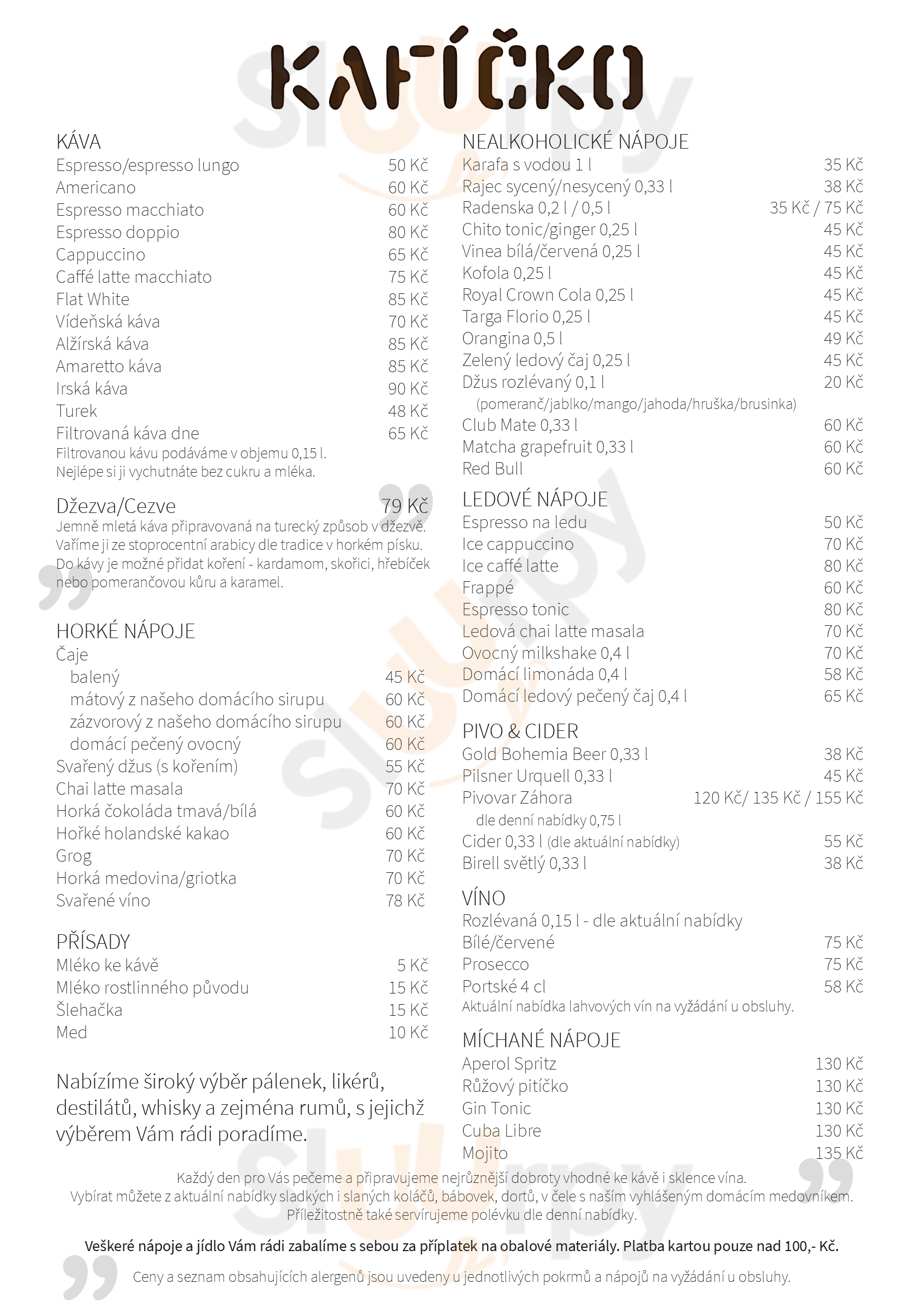 Kafíčko Poděbrady Menu - 1