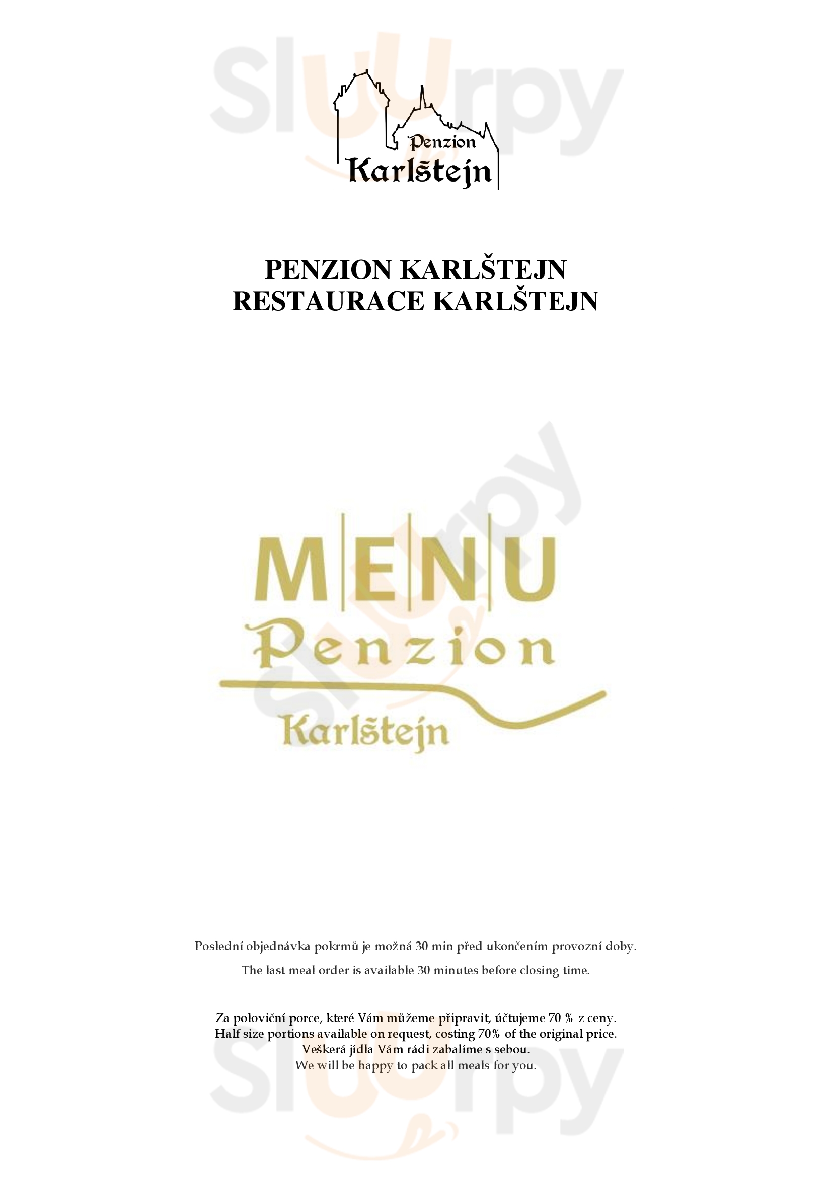 Restaurace Penzion Karlštejn Beroun Menu - 1