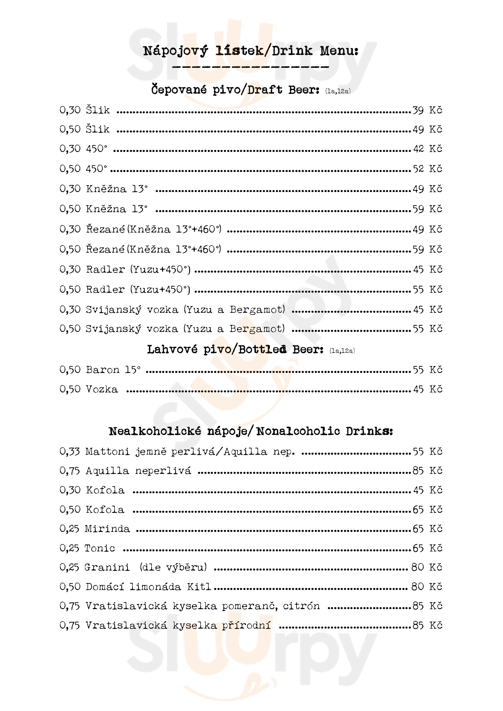 Clarion Grandhotel Zlaty Lev Liberec Menu - 1