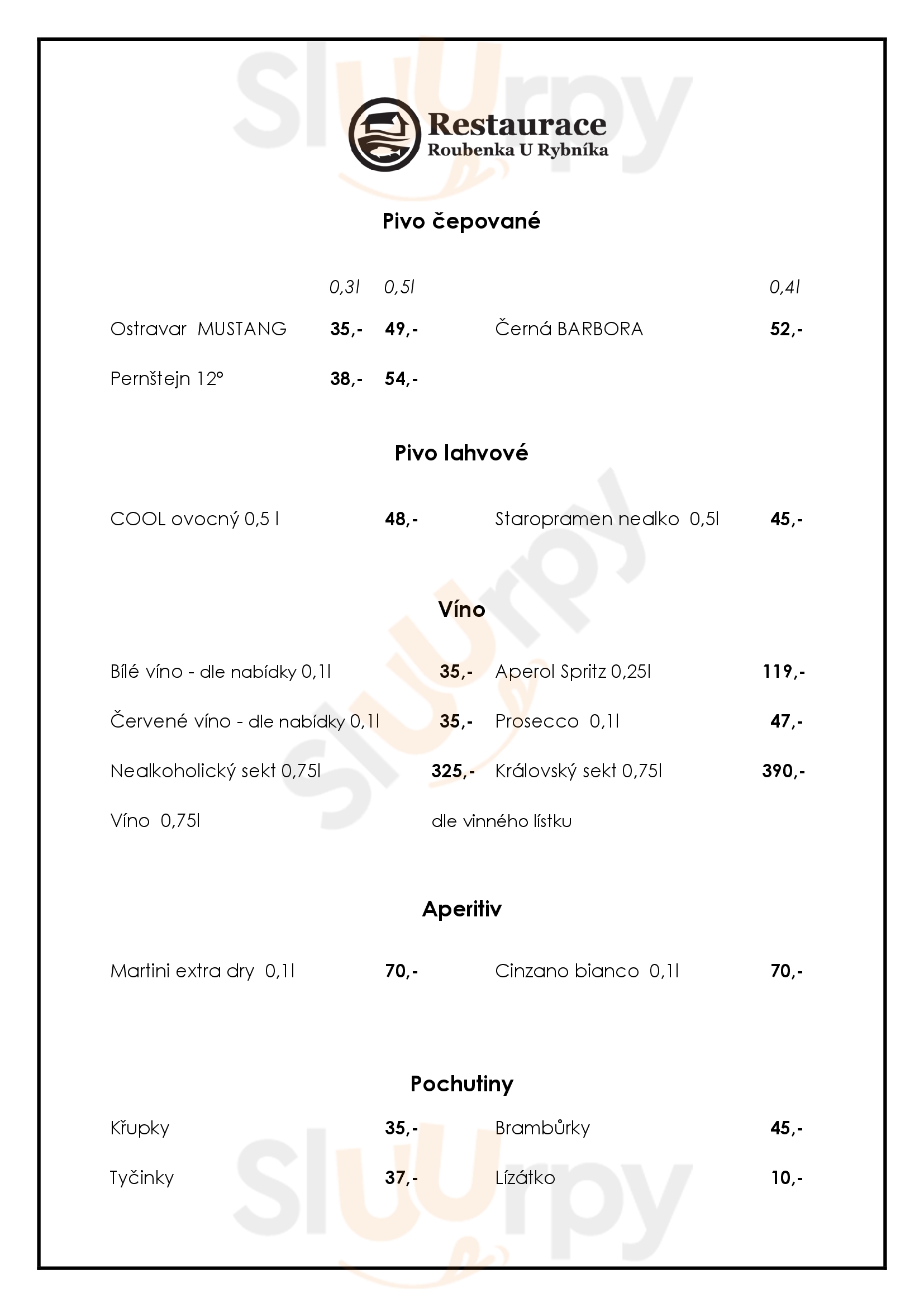 Roubenka Ostrava Menu - 1