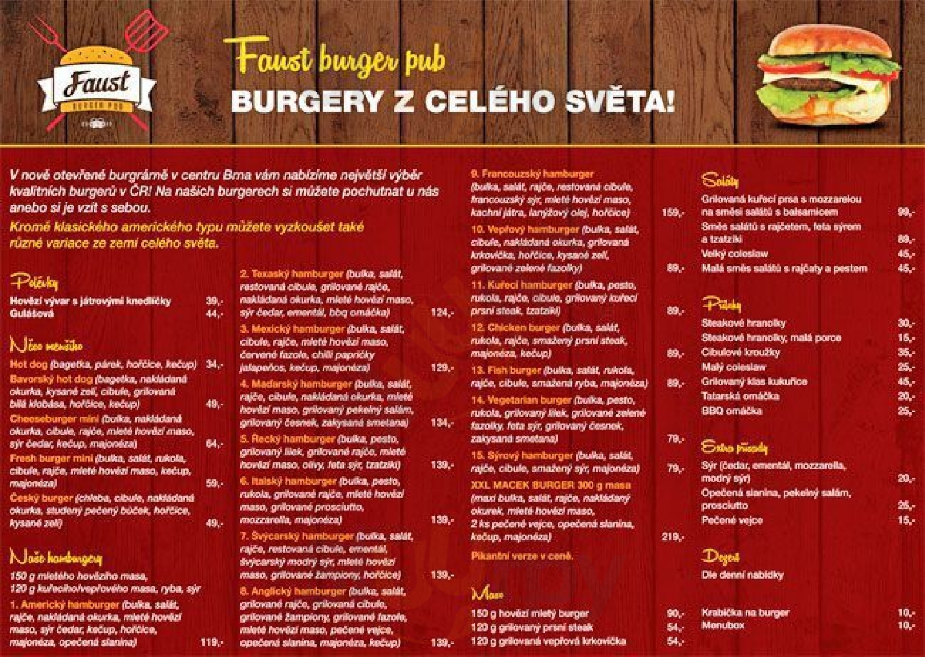 Faust Burger Pub Brno Menu - 1
