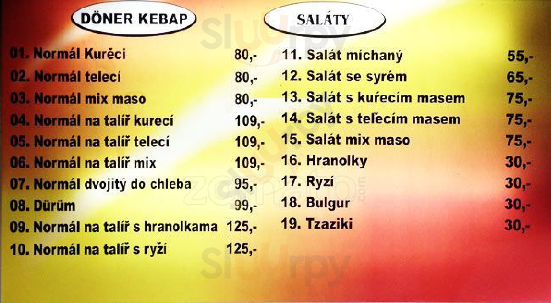 Kebap Anatolie Praha Menu - 1