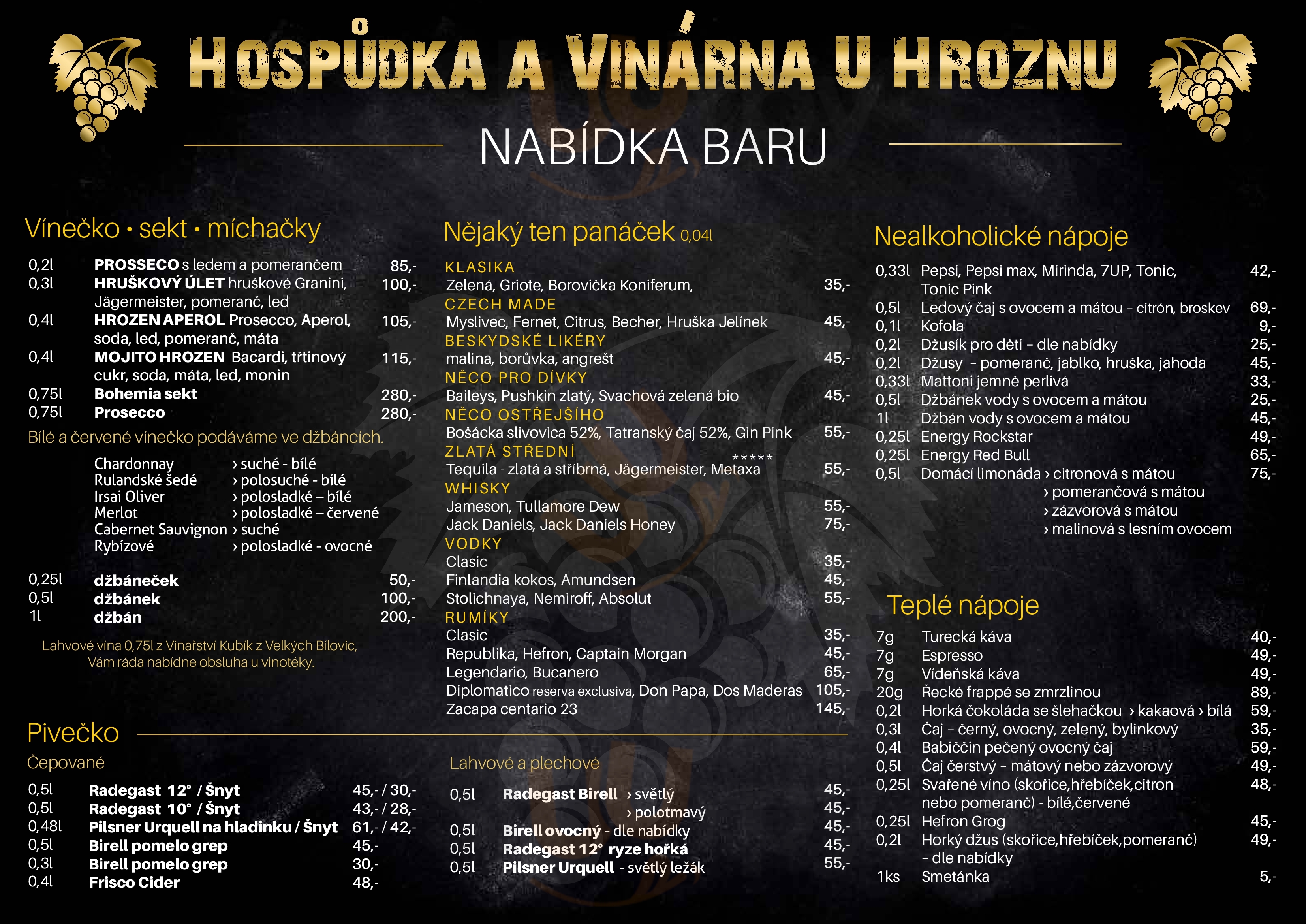 Hospůdka A Vinárna U Hroznu Frýdek-Místek Menu - 1