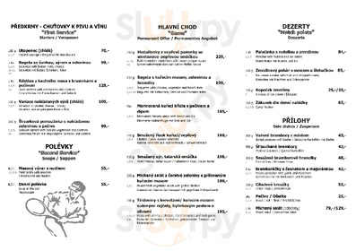 Restaurace Tenis - Centrum Český Krumlov menu