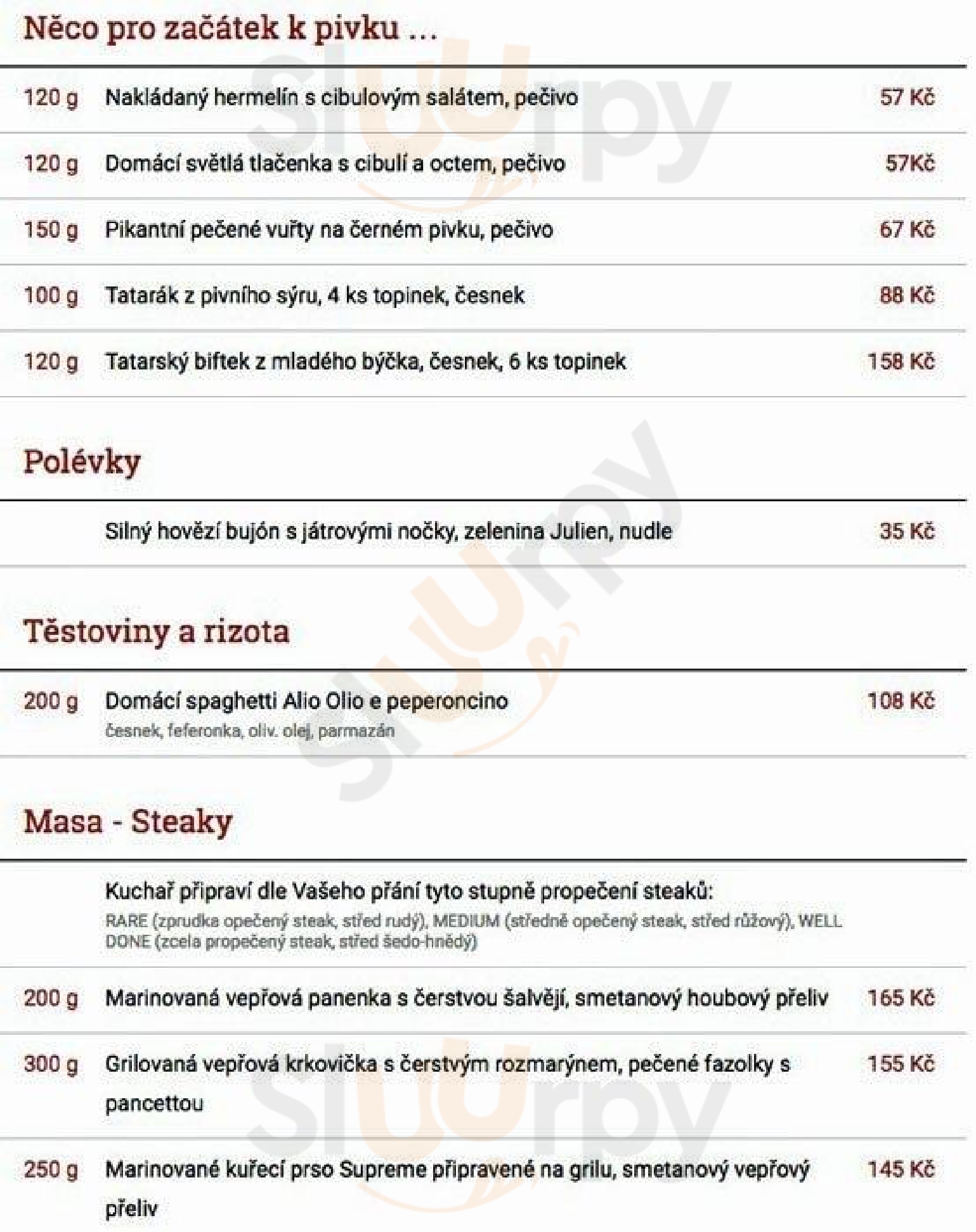 Restaurace U Žirafy Praha Menu - 1