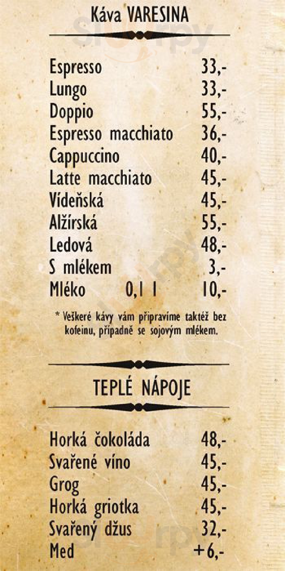 Ňáký Kafé Praha Menu - 1