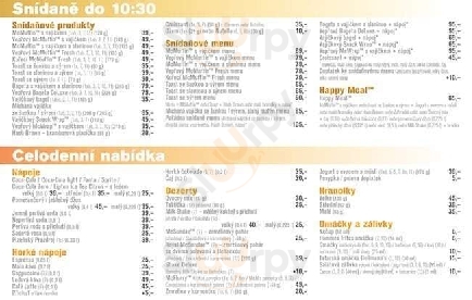 Mcdonald's Praha Menu - 1