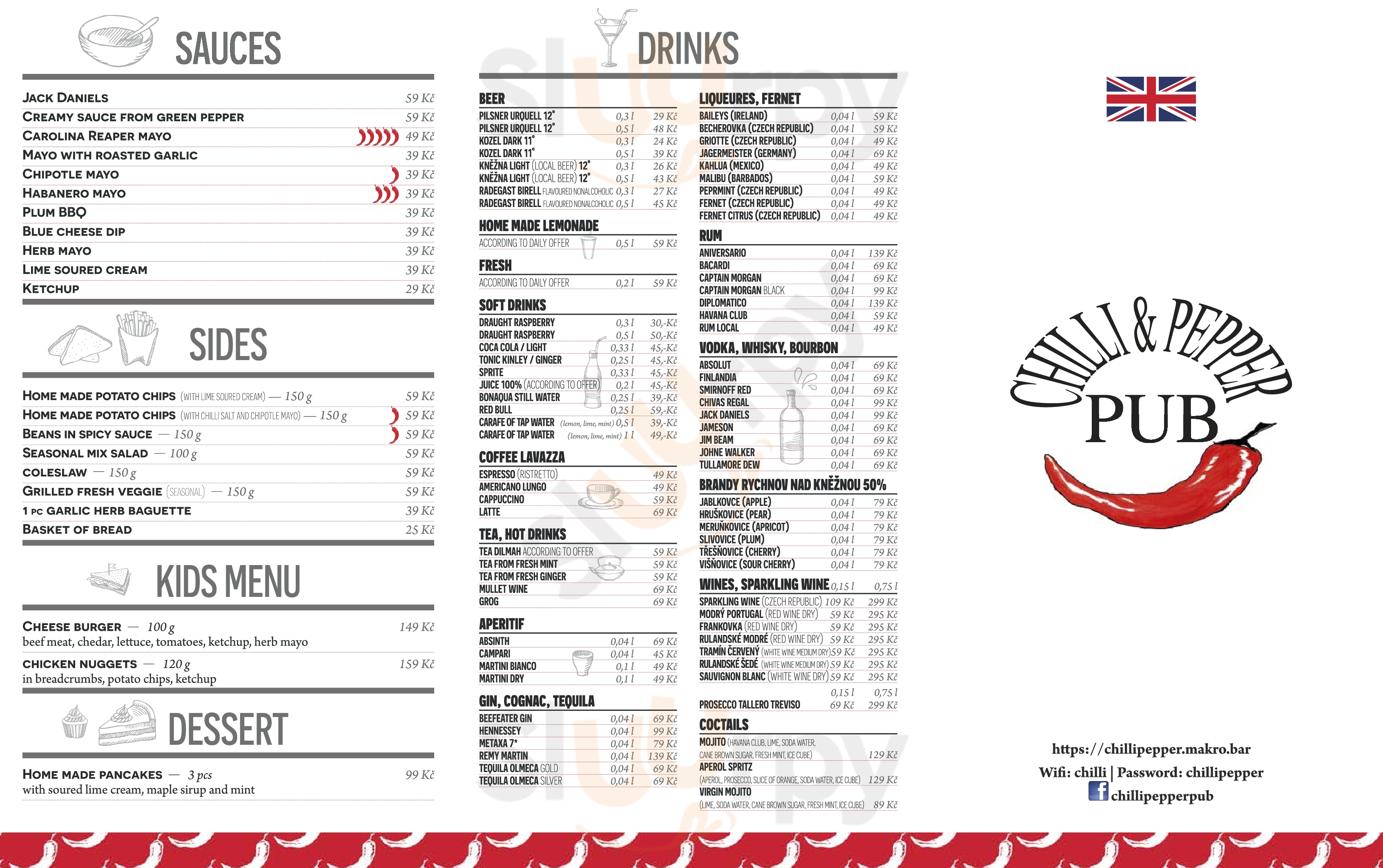 Chilli & Pepper Pub Praha Menu - 1