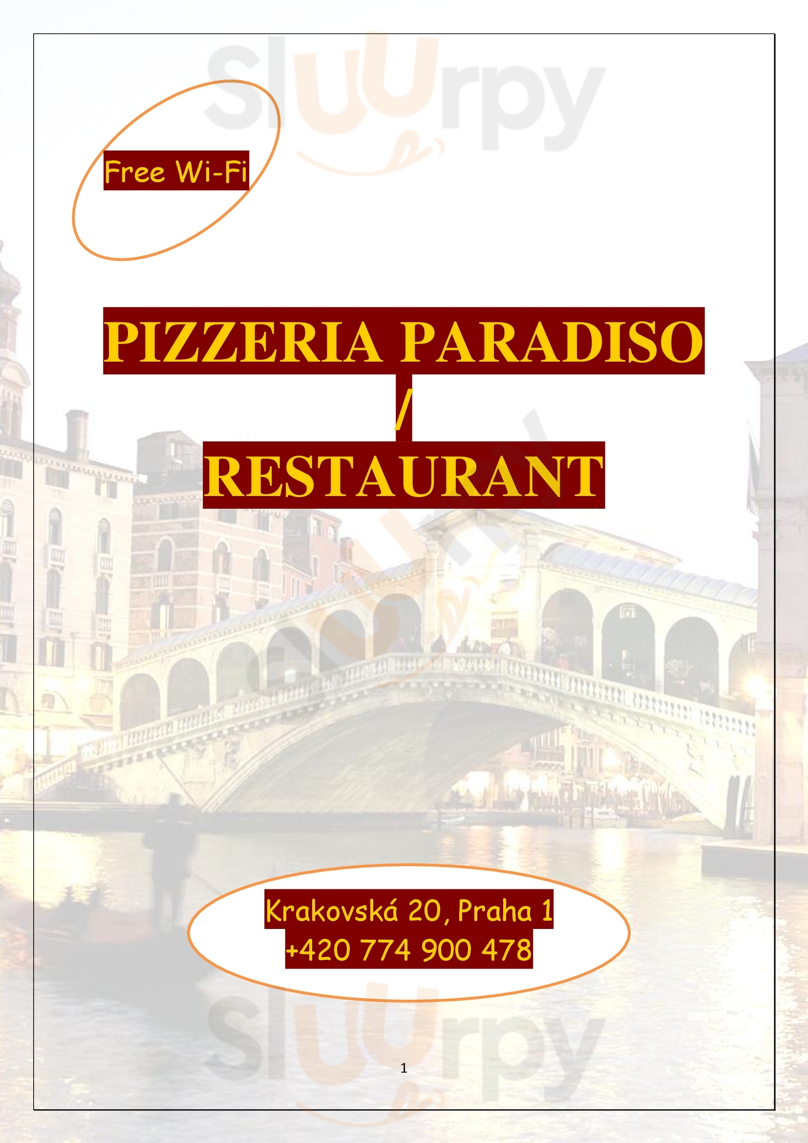 Paradiso Pizzerie Praha Menu - 1