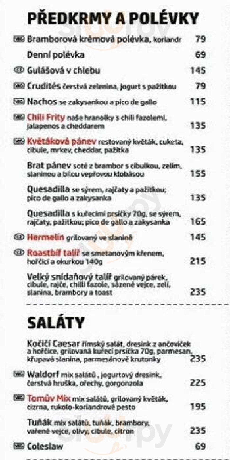 Fat Cat Beerhouse & Restaurant Praha Menu - 1