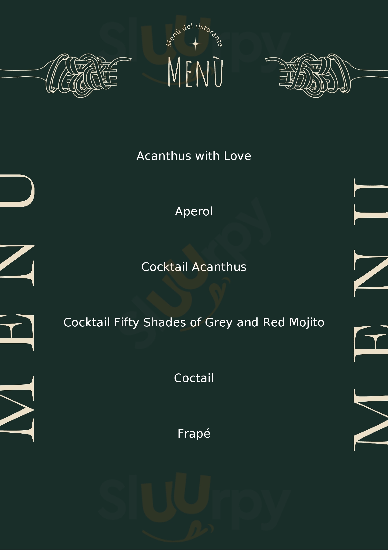 Acanthus Cocktail Bar Σύβοτα Menu - 1