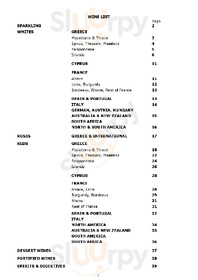 Vintage Wine Bar & Bistro menu