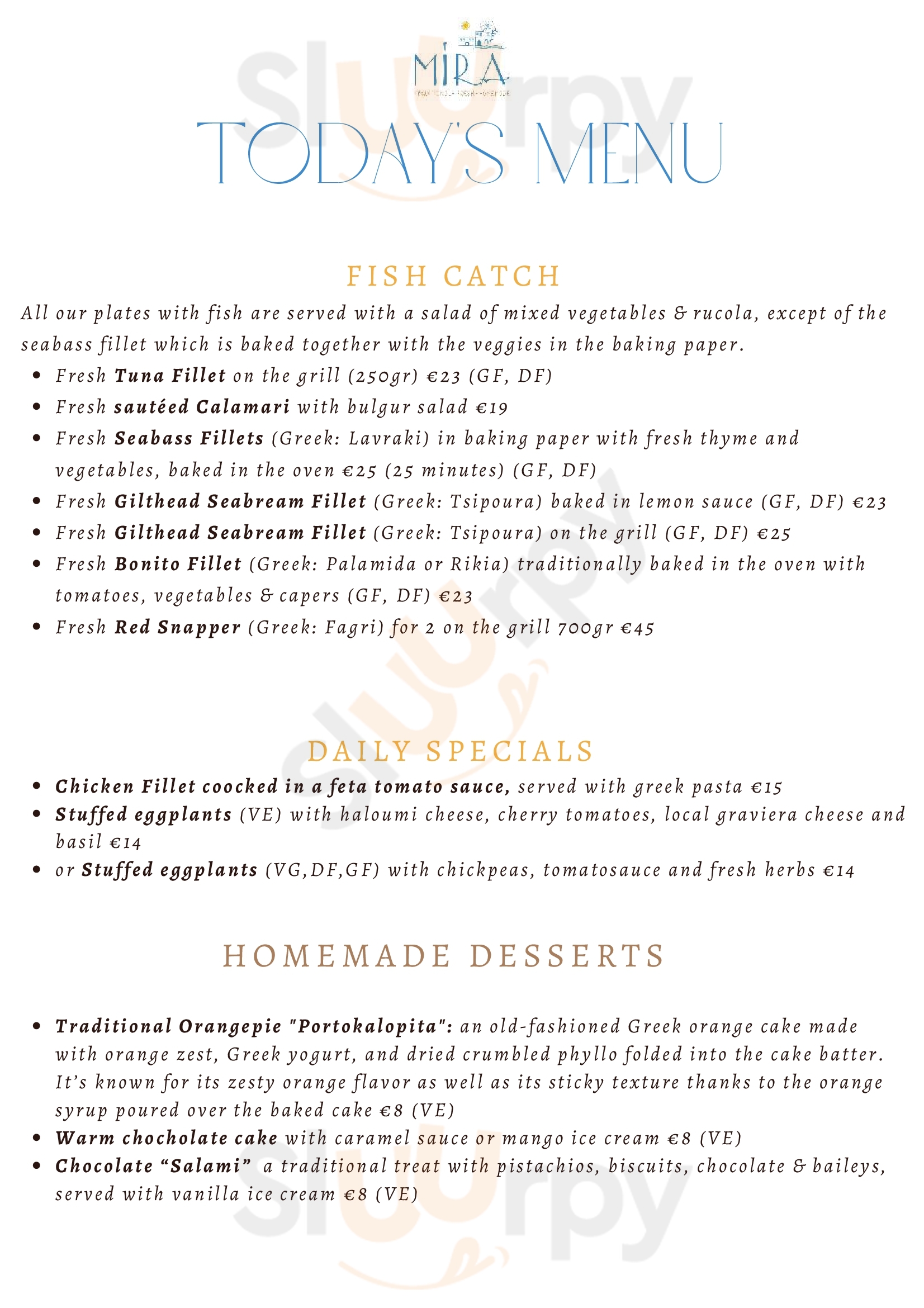 Taverna Mira Παροικιά Menu - 1