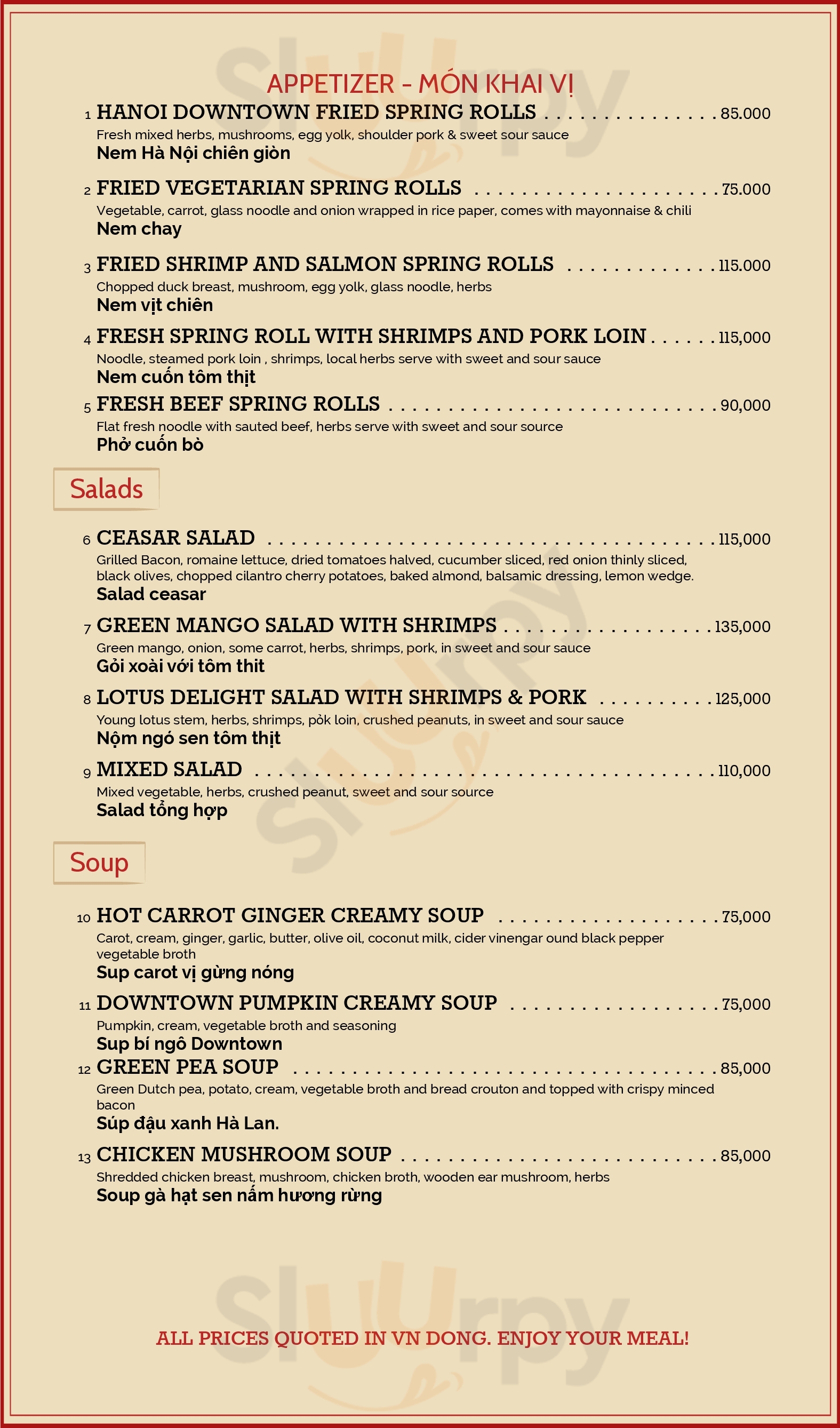 Nhà Hàng & Cà Phê Fragrance Hà Nội Menu - 1