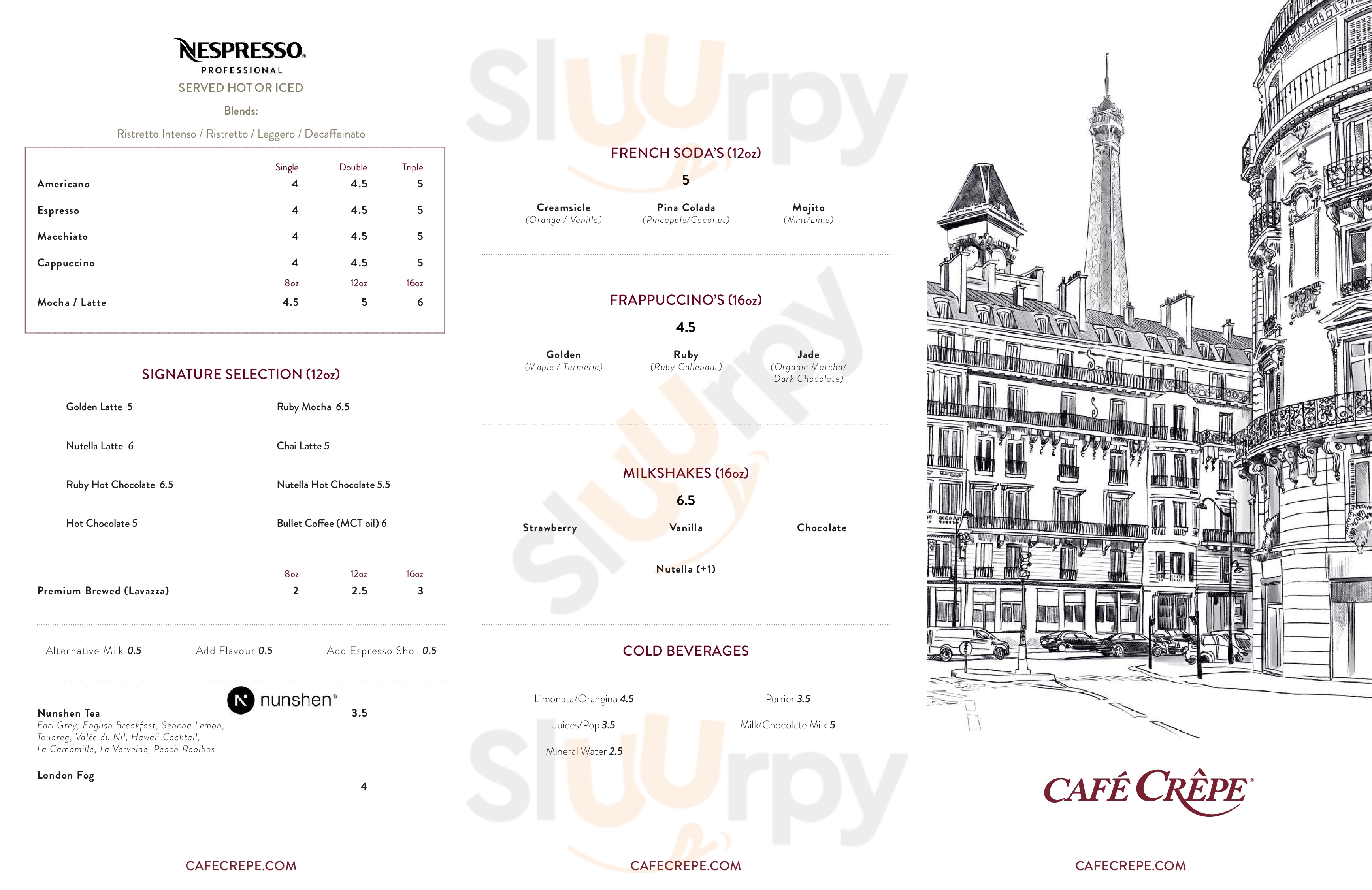 Main Menu - Café Crêpe