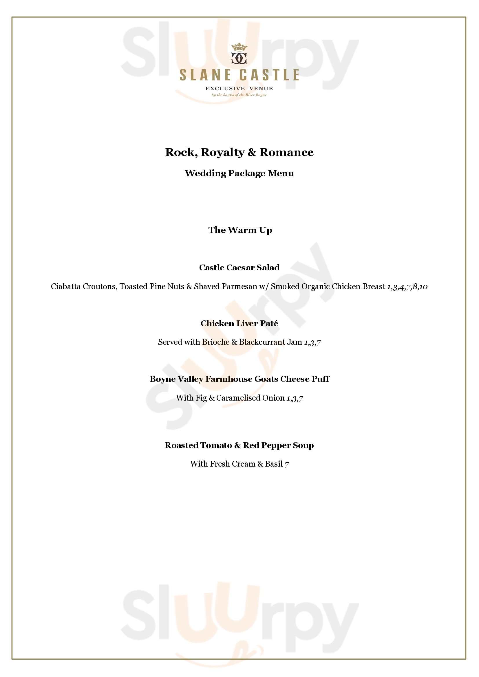 Gandon Room Slane Menu - 1