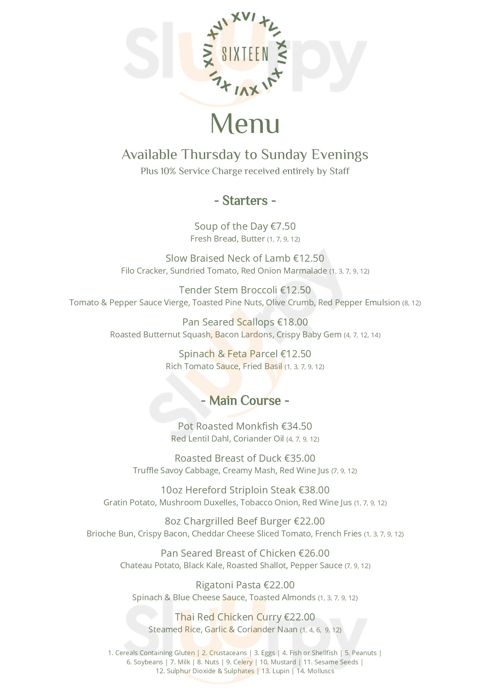 Killeen Castle Dunshaughlin Menu - 1