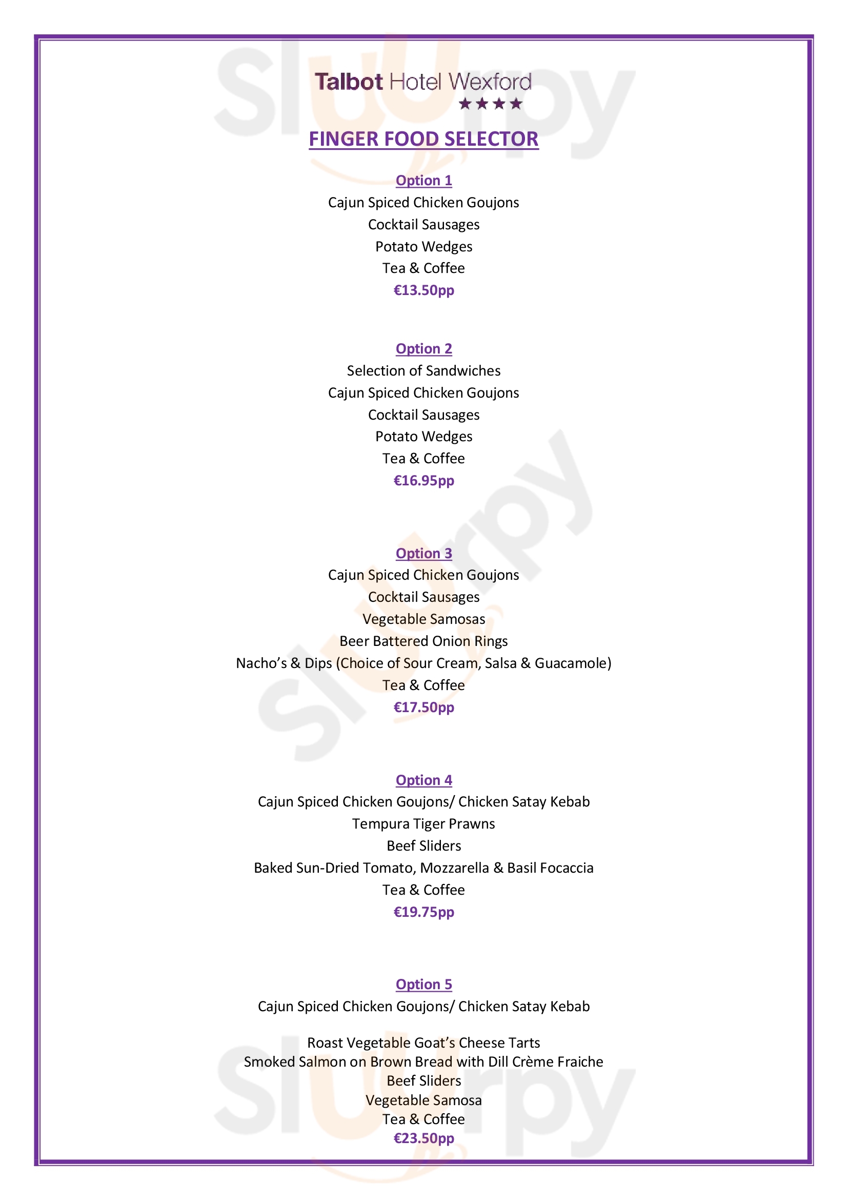 Oyster Lane Restaurant Wexford Menu - 1