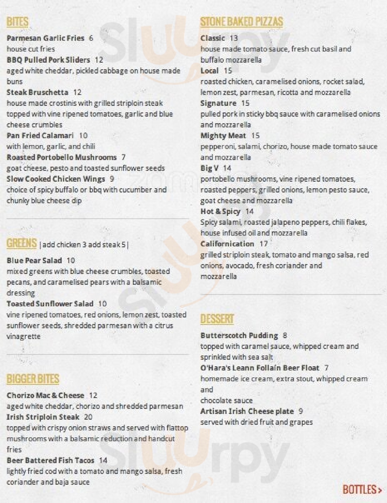 The Revolution Rathgar Menu - 1