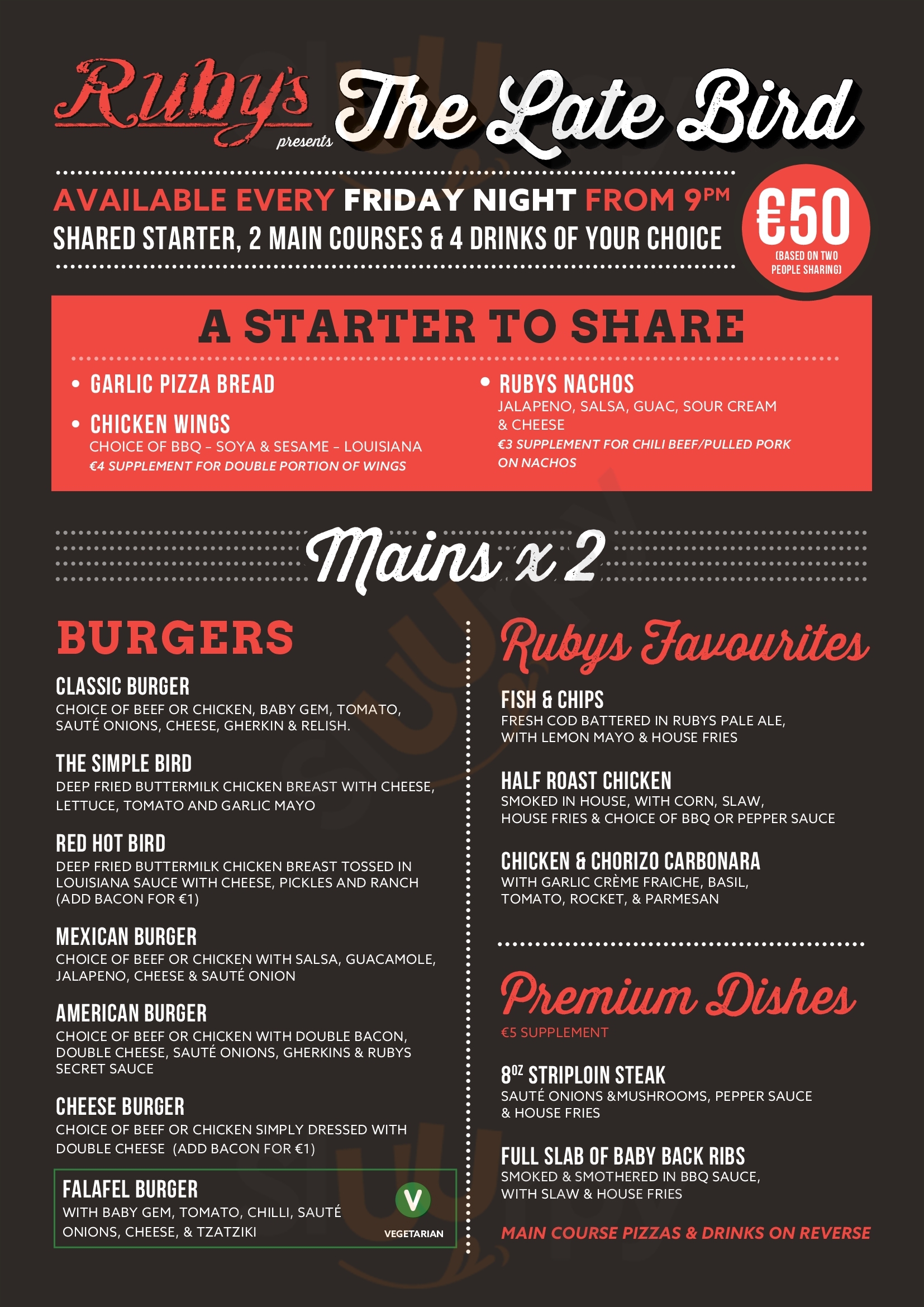 Ruby's Pizza And Grill Swords Menu - 1