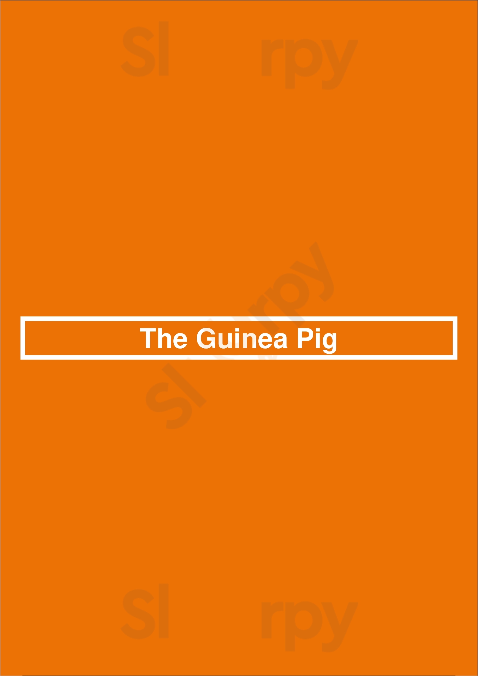 The Guinea Pig Dalkey Menu - 1