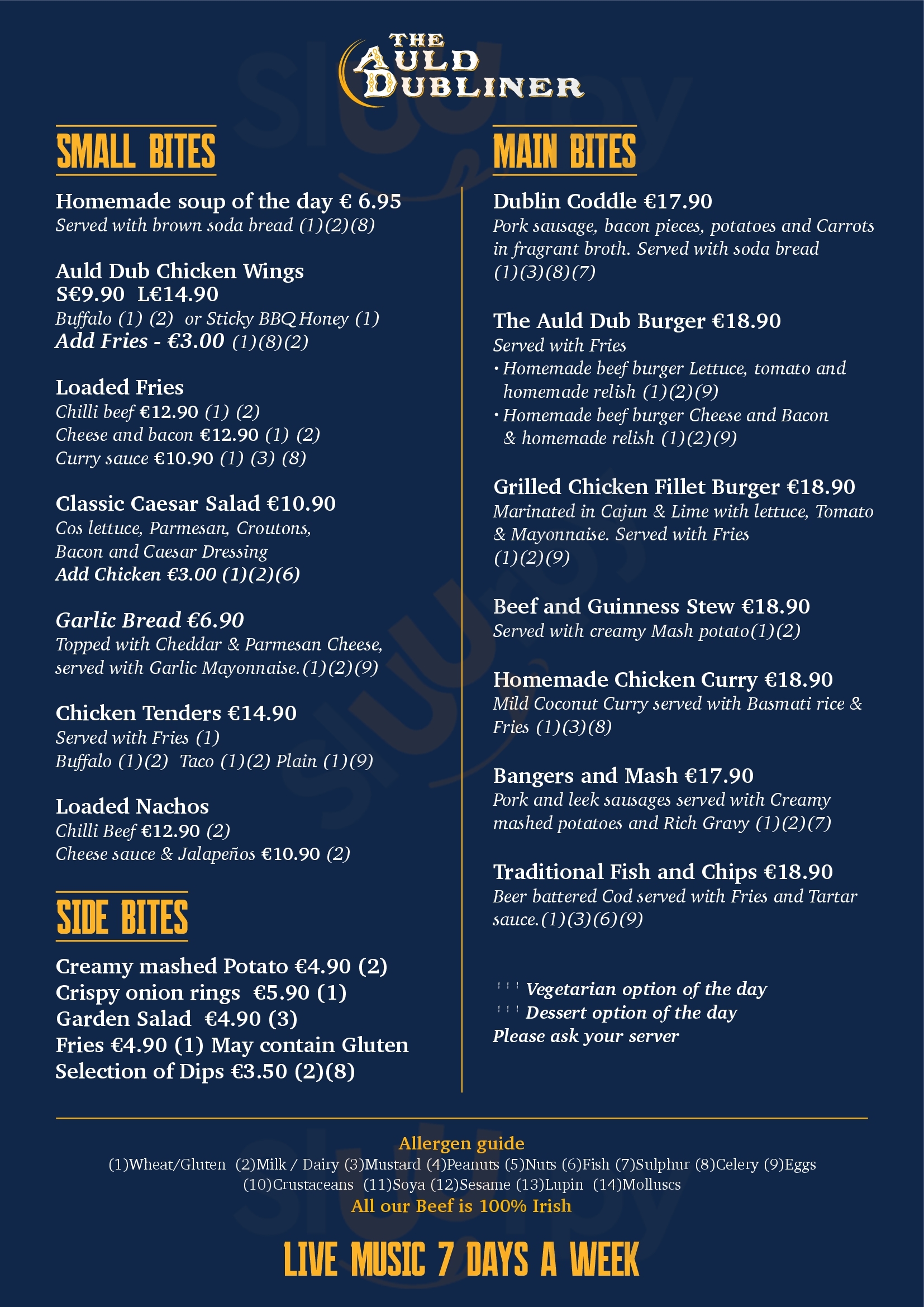 The Brazen Head Dublin Menu - 1