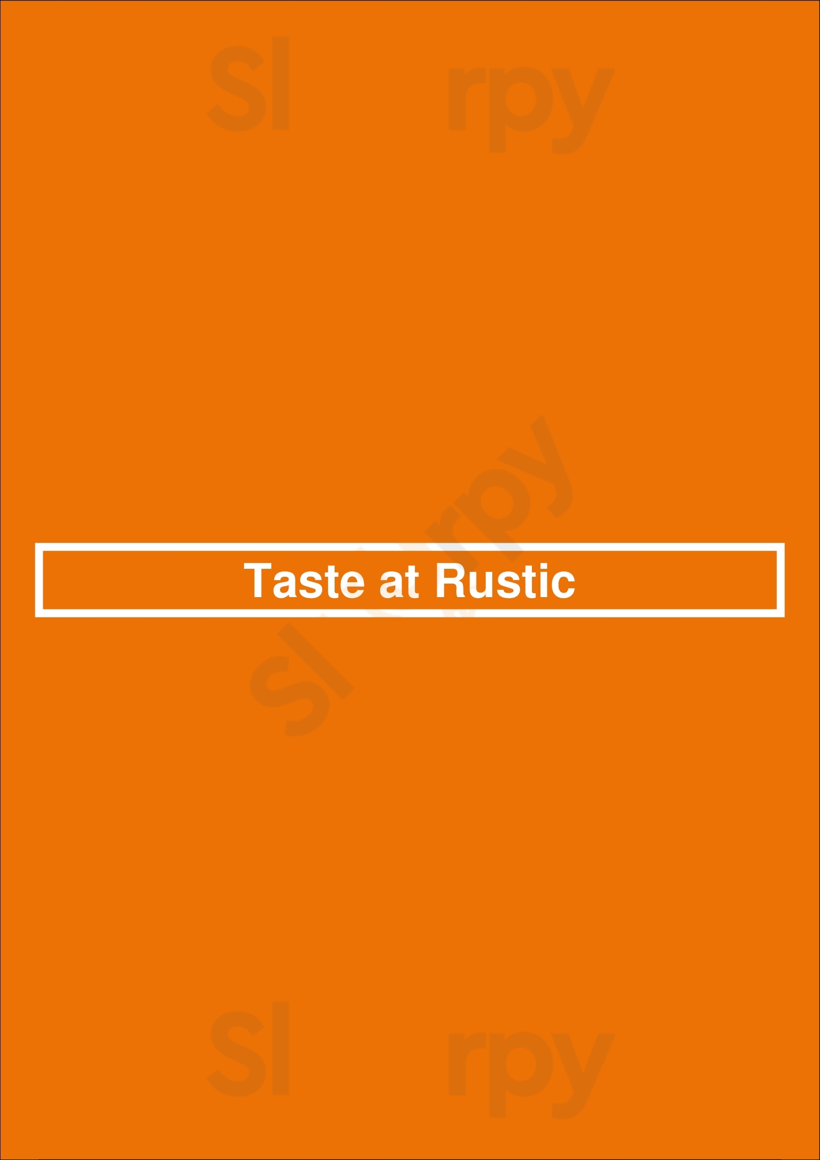 Taste At Rustic Dublin Menu - 1