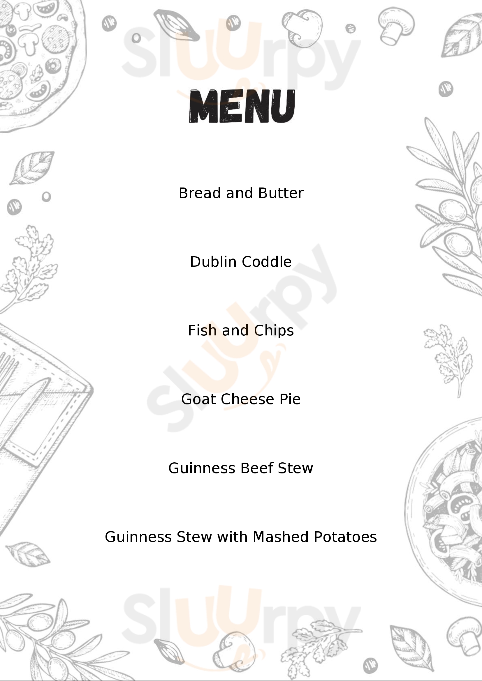 The Brewer's Dining Hall - Guinness Storehouse Dublin Menu - 1