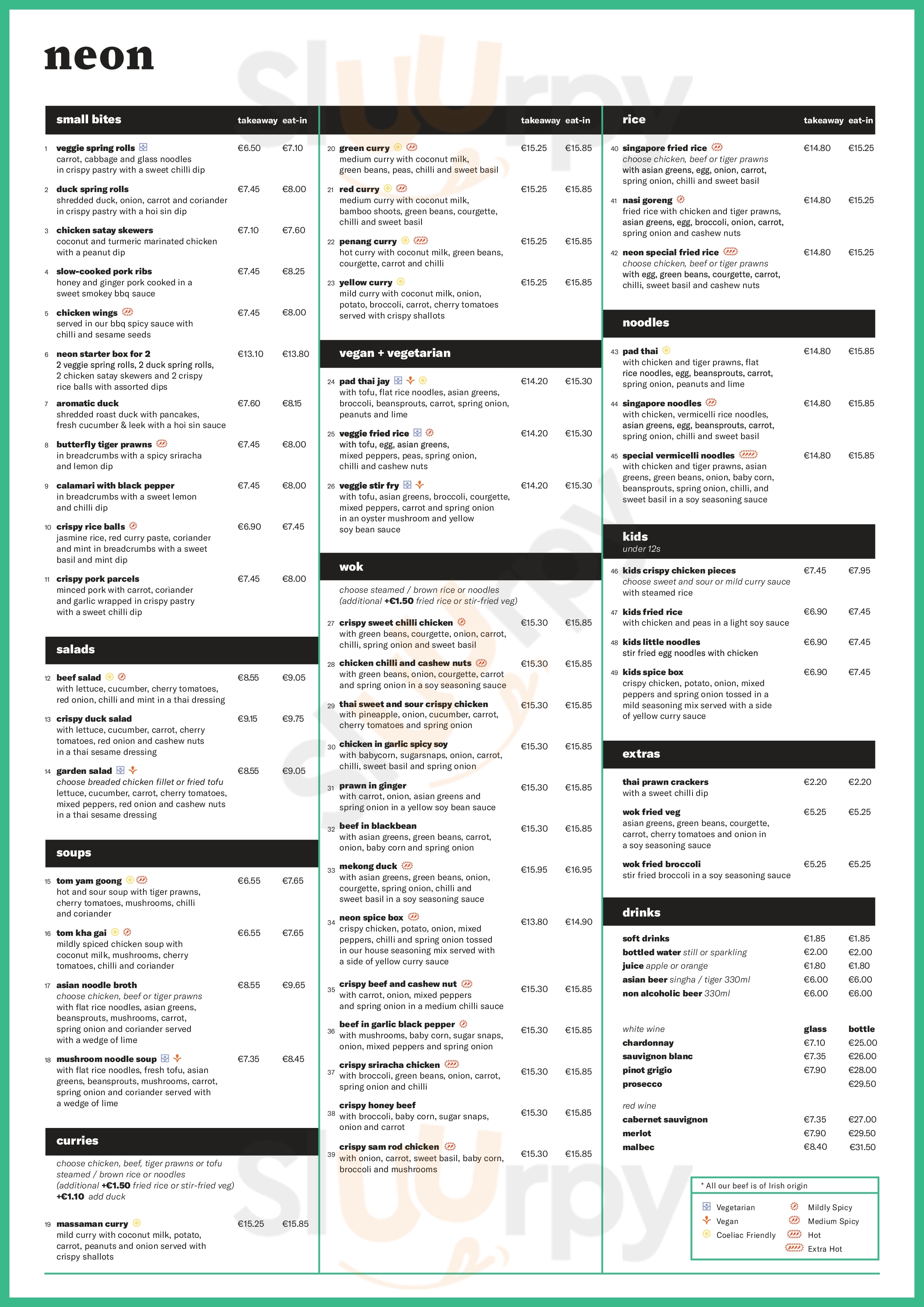 Neon Dublin Menu - 1