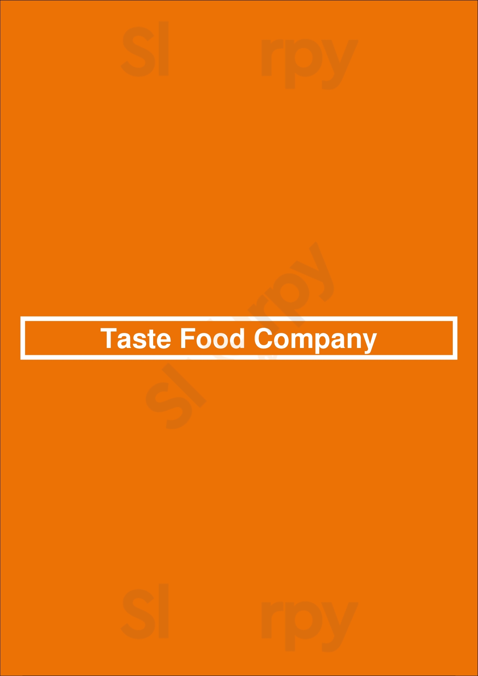Taste Food Company Dublin Menu - 1