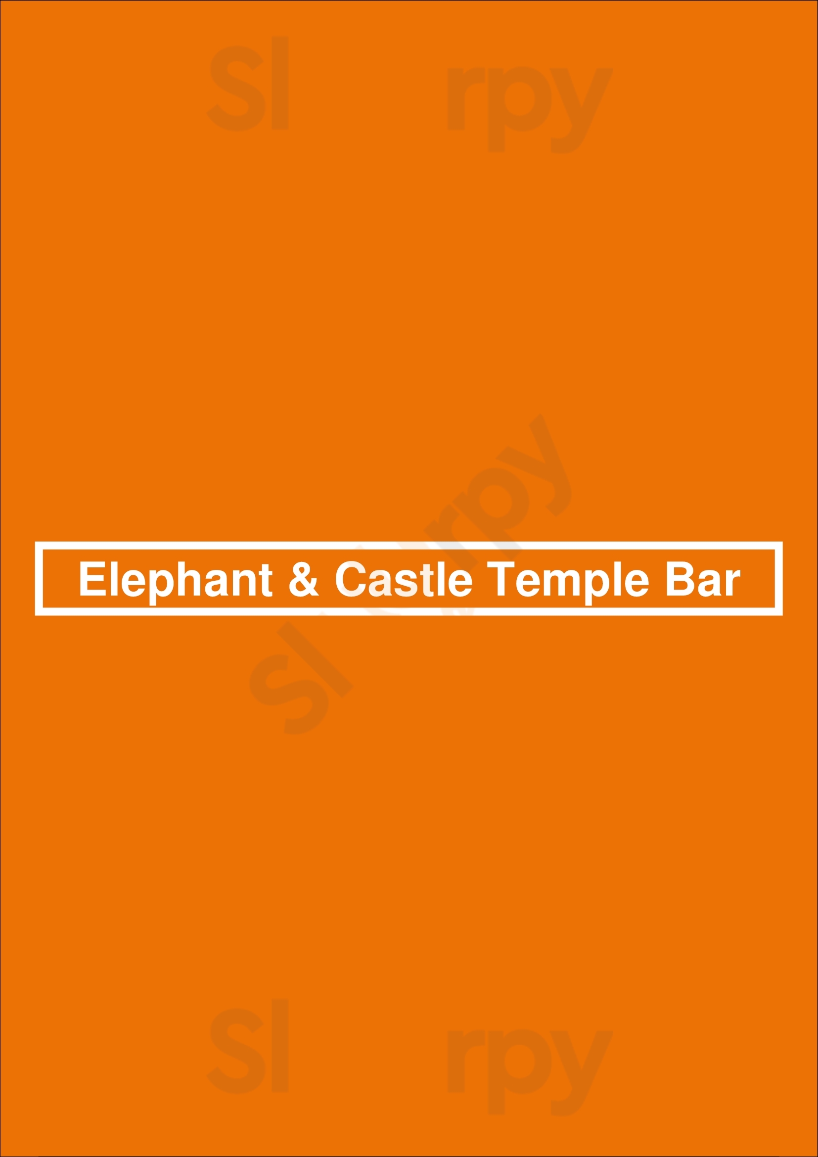 Elephant & Castle Temple Bar Dublin Menu - 1