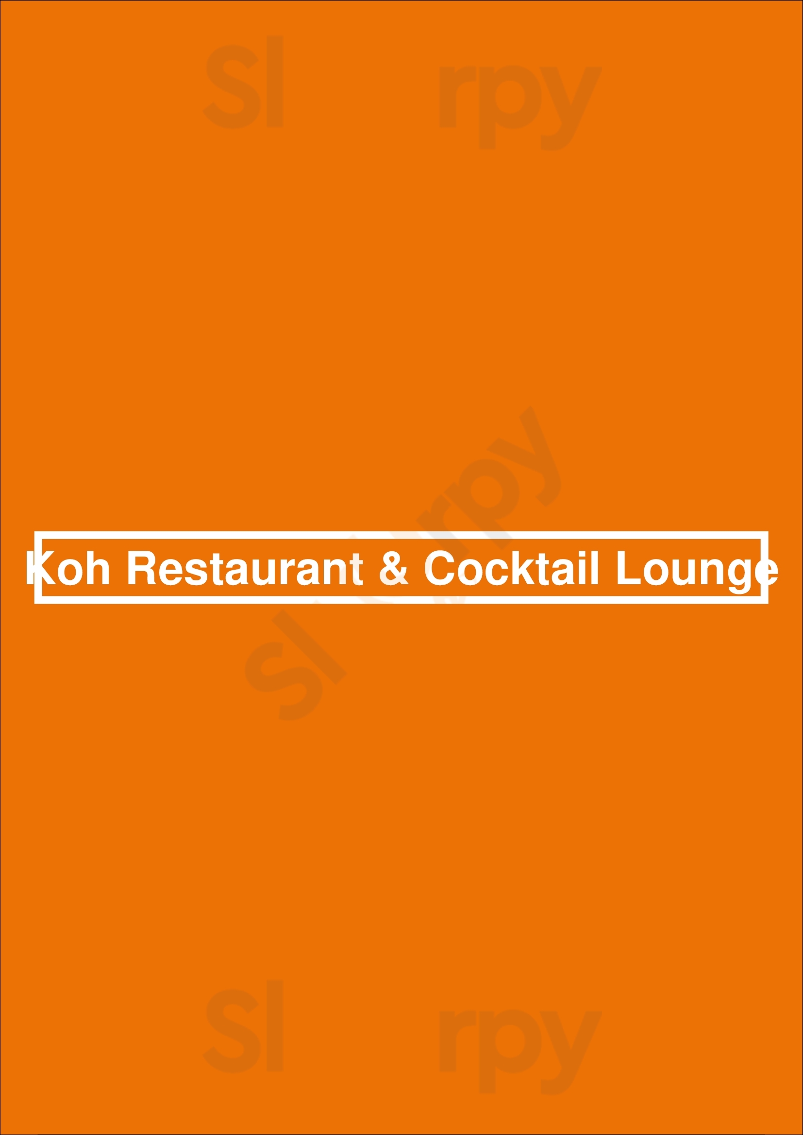 Koh Restaurant & Cocktail Lounge Dublin Menu - 1