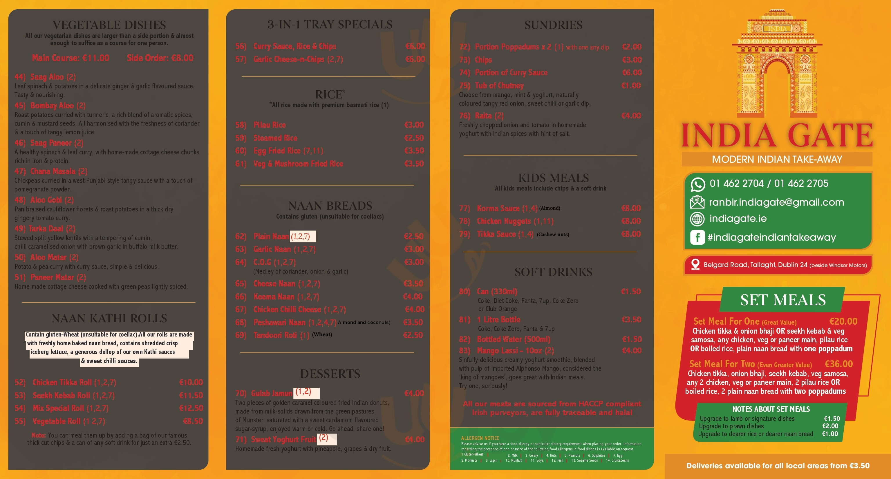 India Gate Tallaght Menu - 1