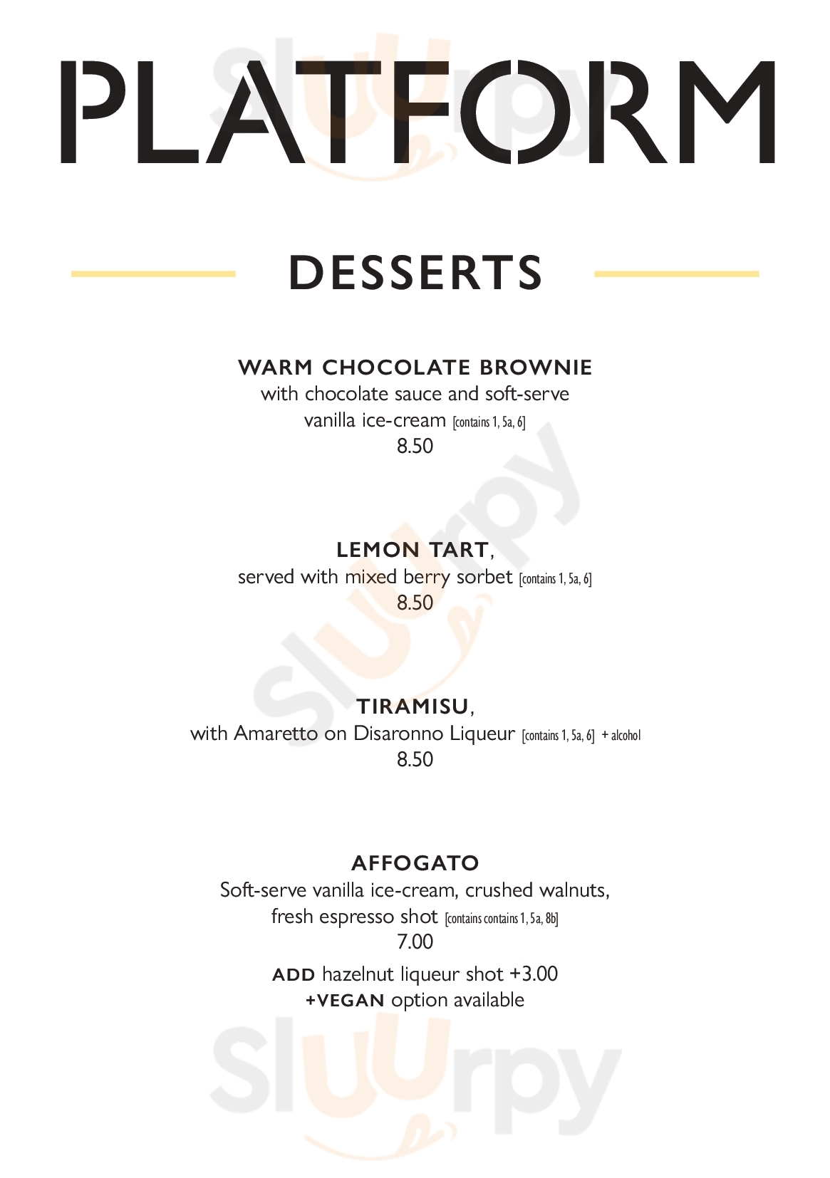 Platform Pizza Bar Bray Menu - 1