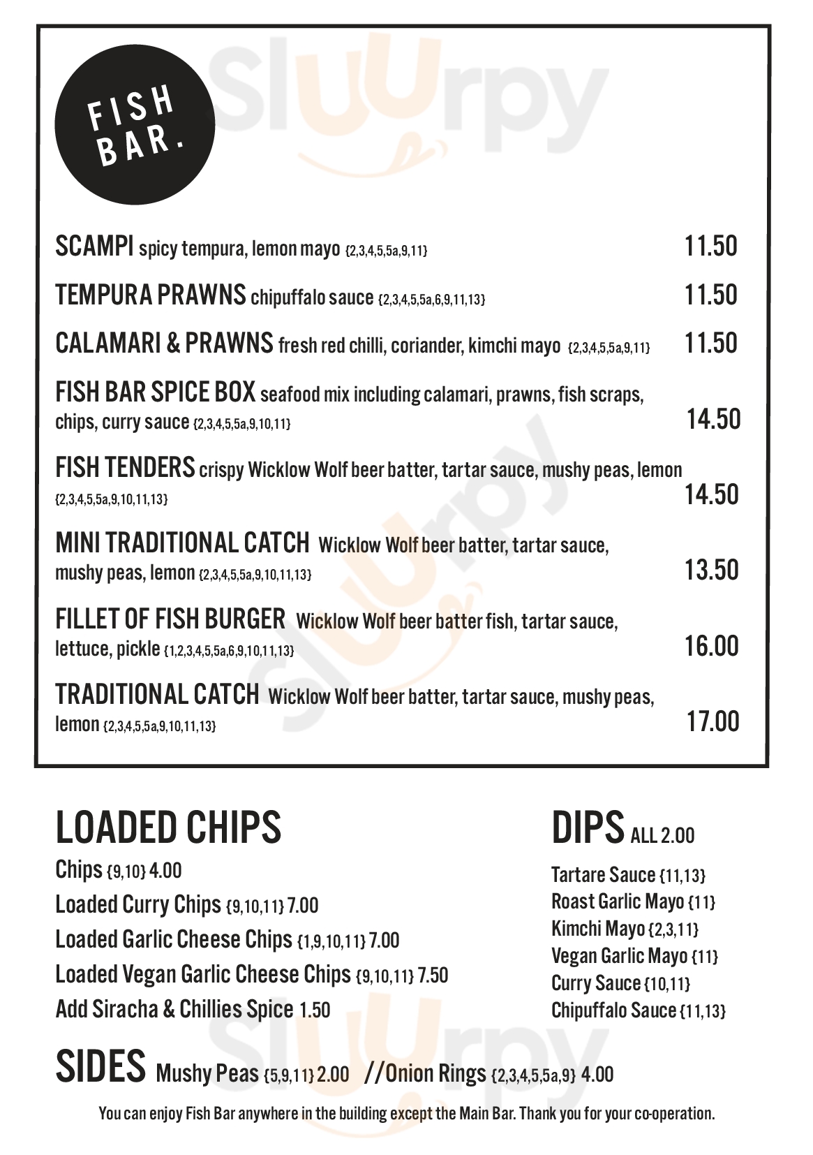 Fish Bar Bray Menu - 1