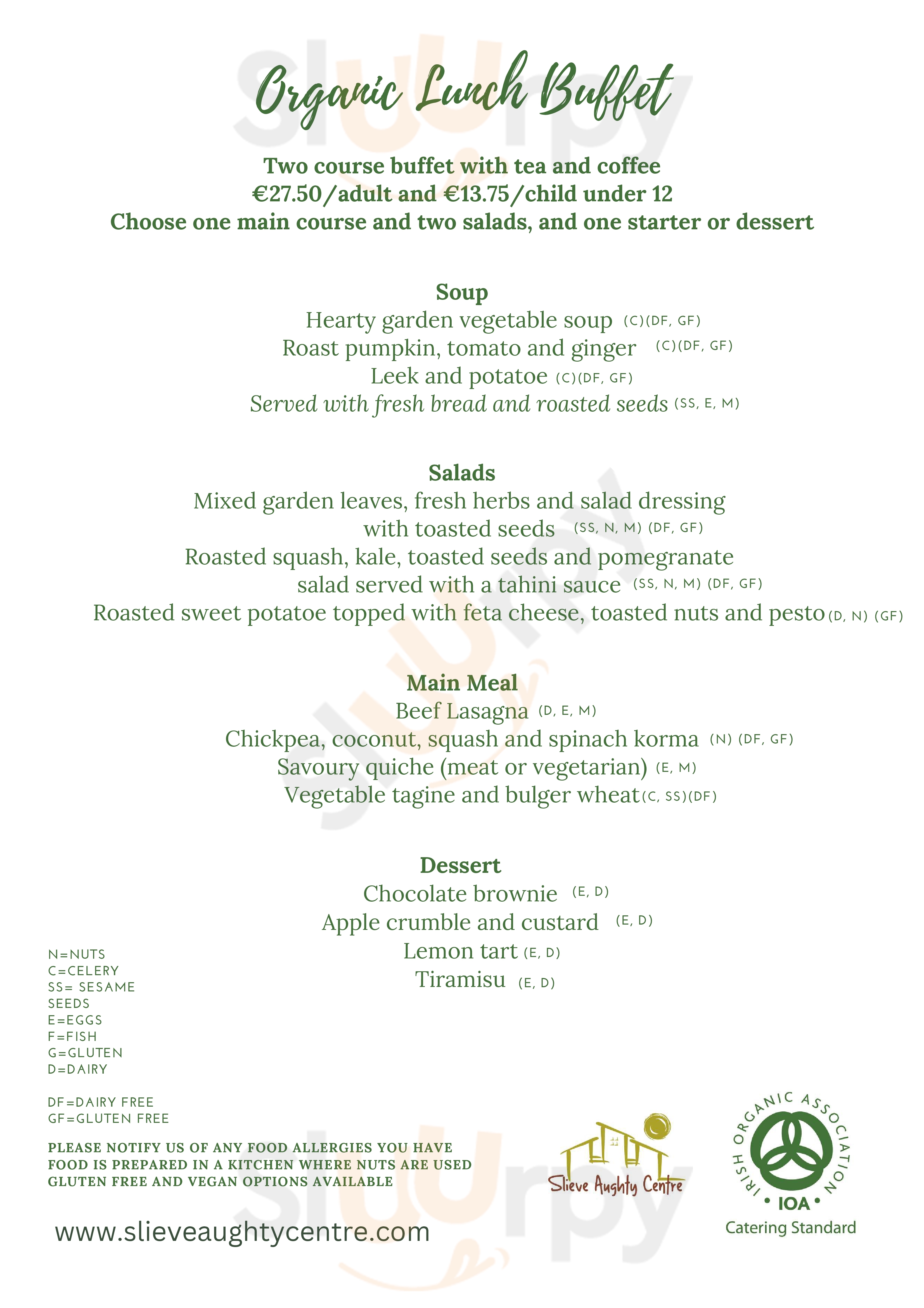 The Three Towers Eco House & Organic Kitchen Loughrea Menu - 1