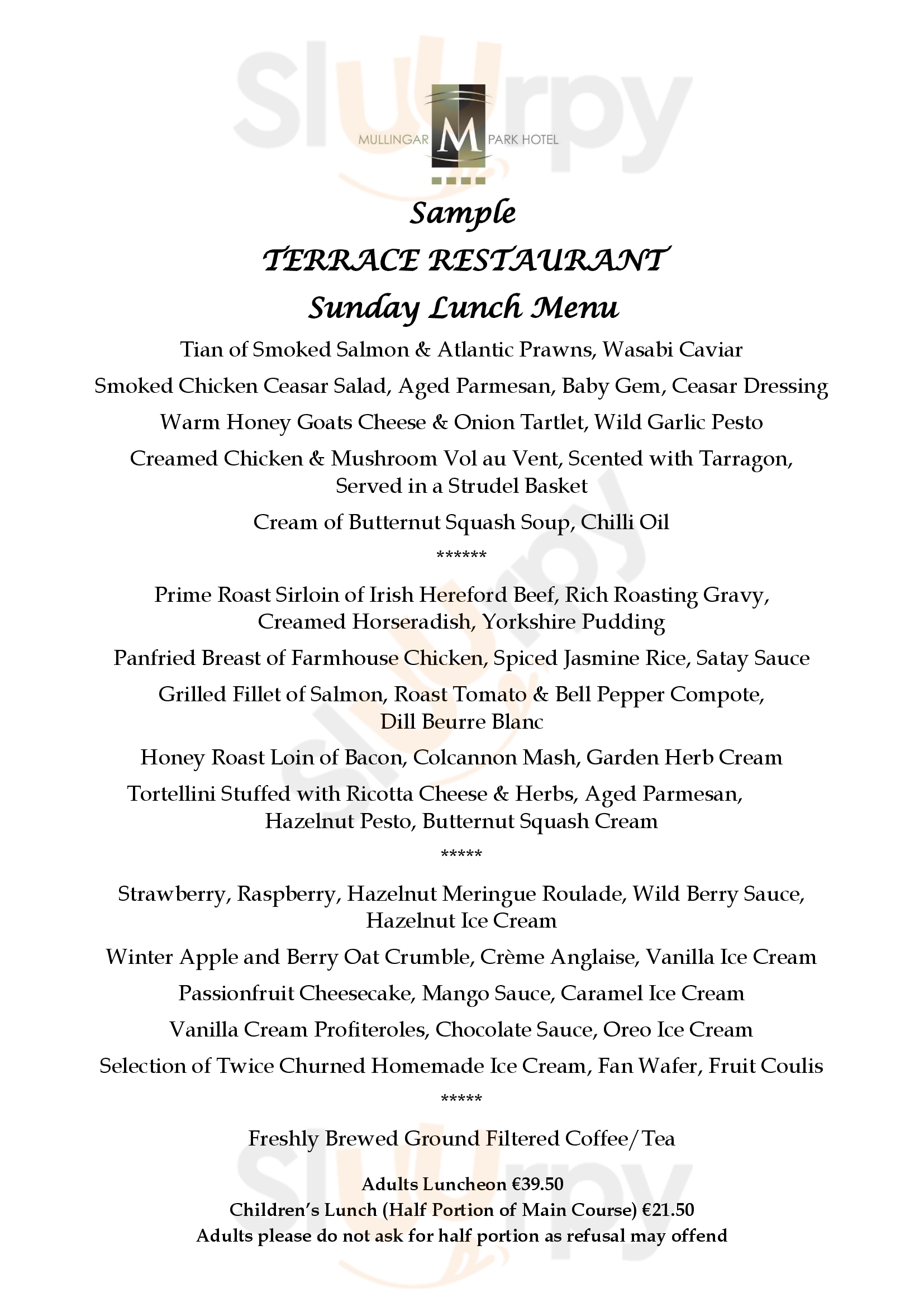 Terrace Restaurant Mullingar Menu - 1