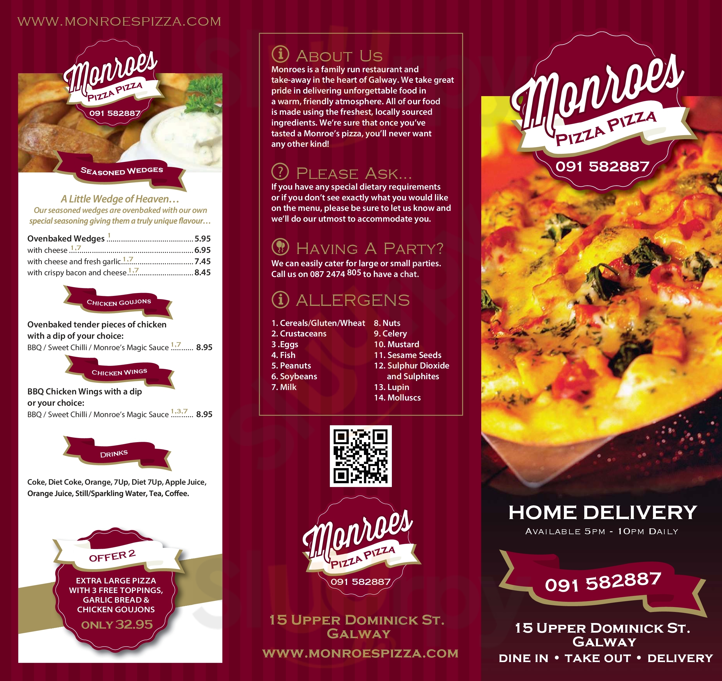 Monroes Pizza Pizza Westport Menu - 1