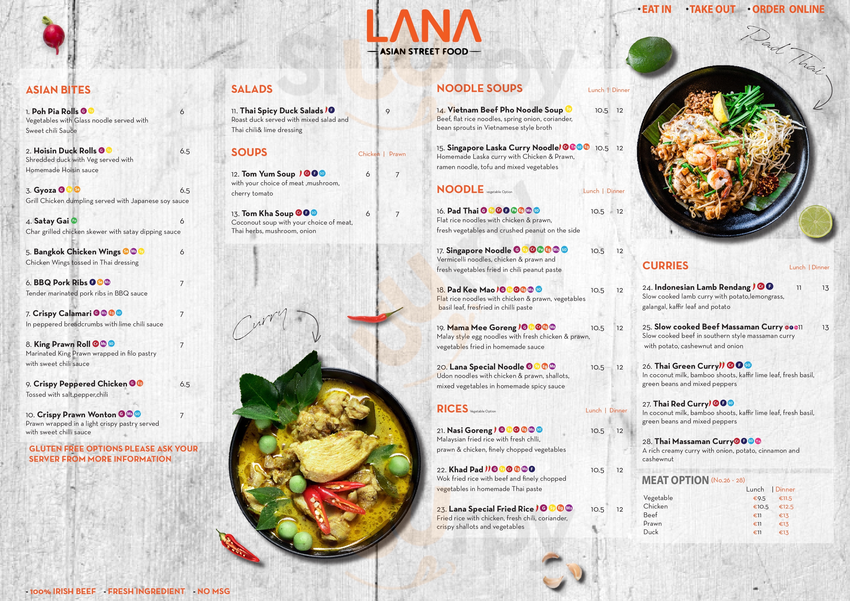 Lana Raheen Asian Street Food Limerick Menu - 1
