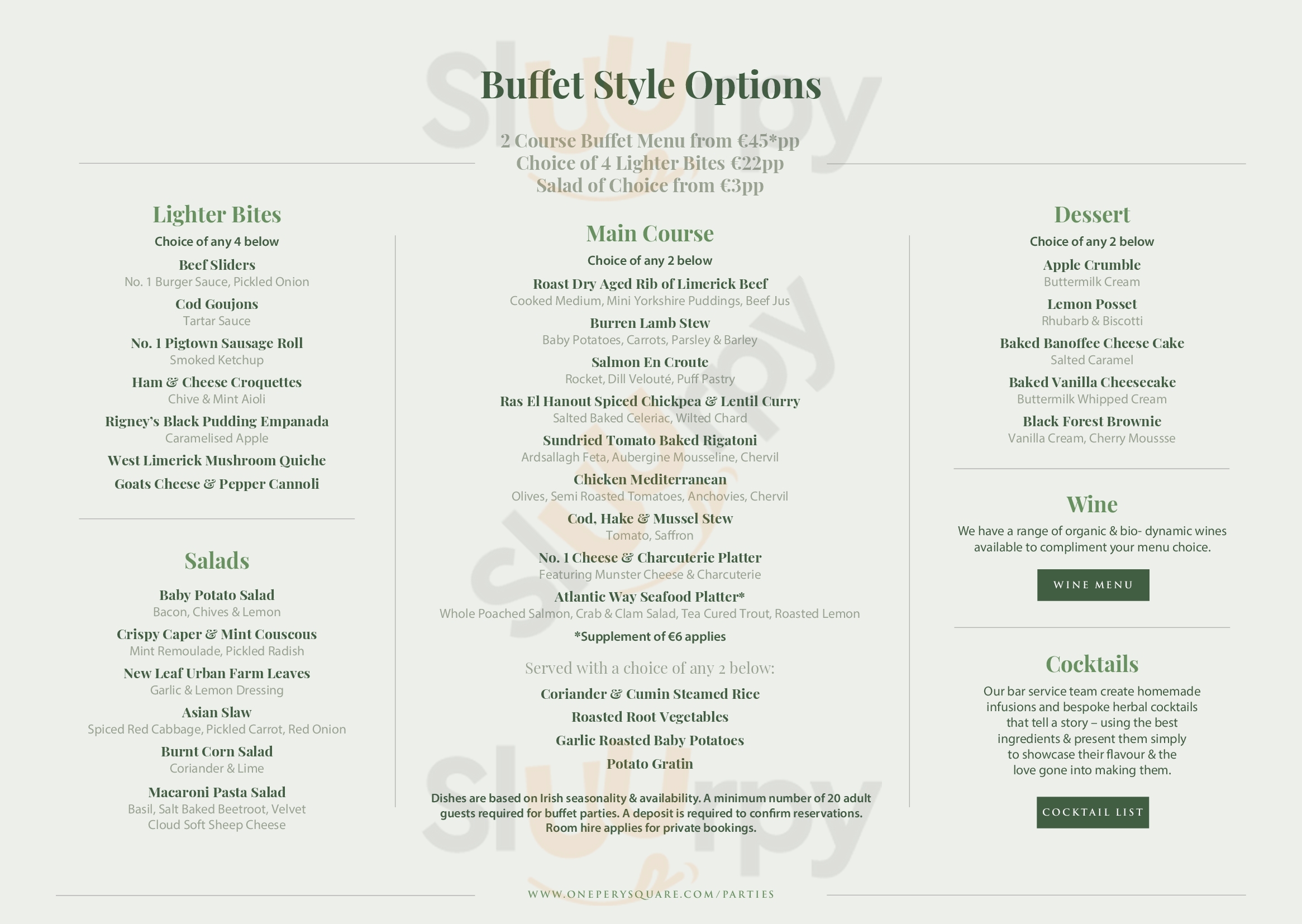 The Long Room Limerick Menu - 1