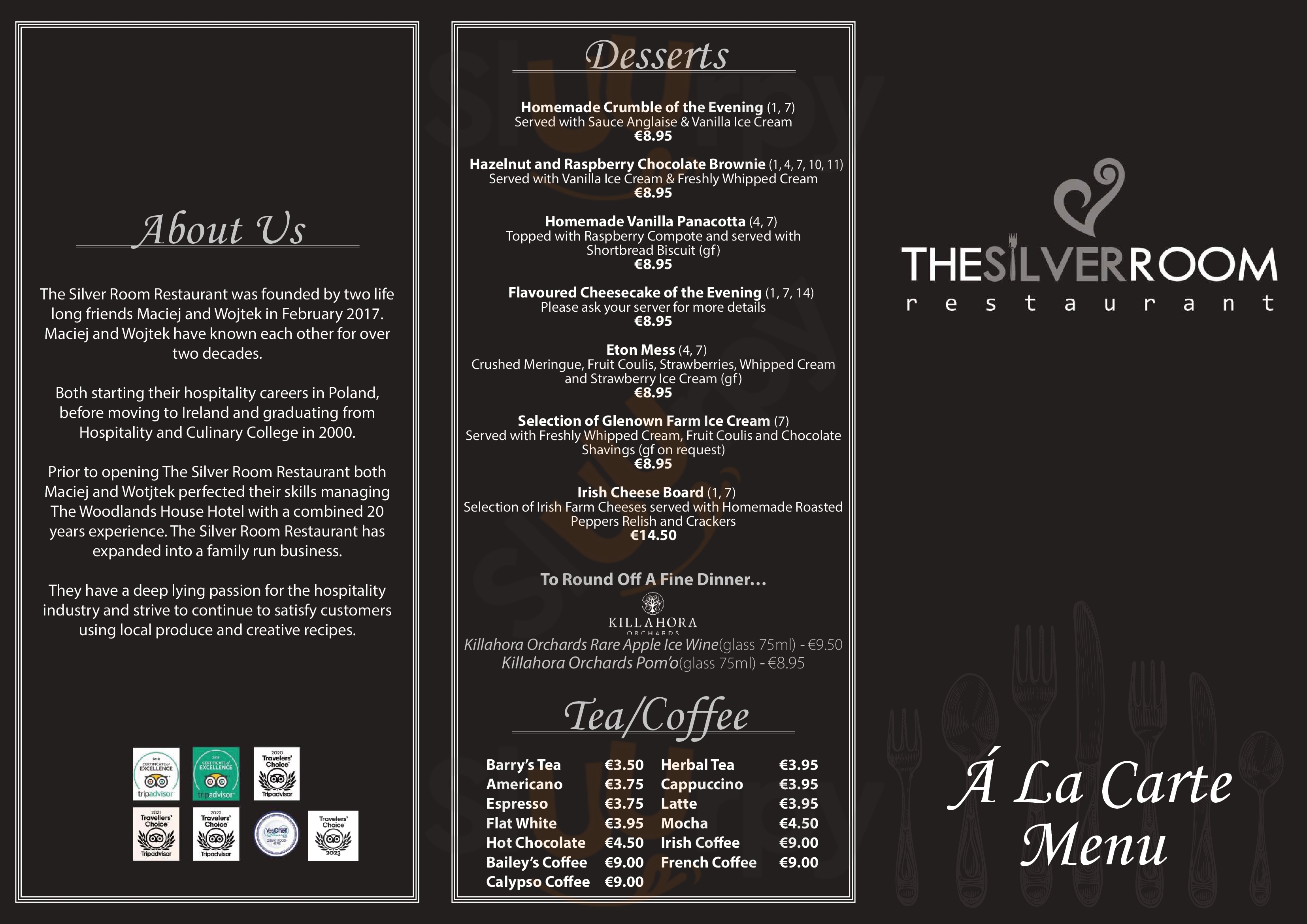 The Silver Room Restaurant Newcastle West Menu - 1