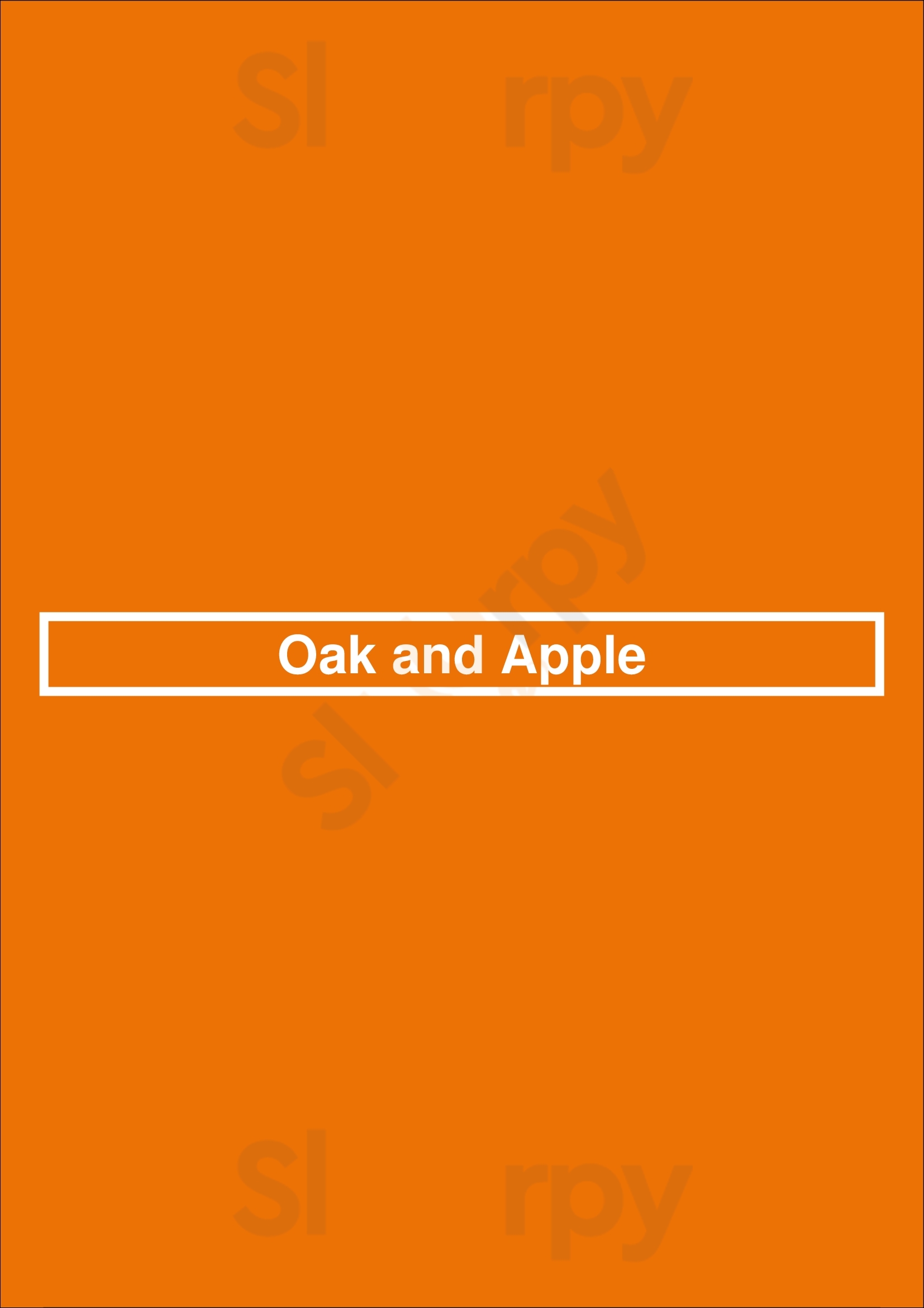 Oak And Apple Adare Menu - 1