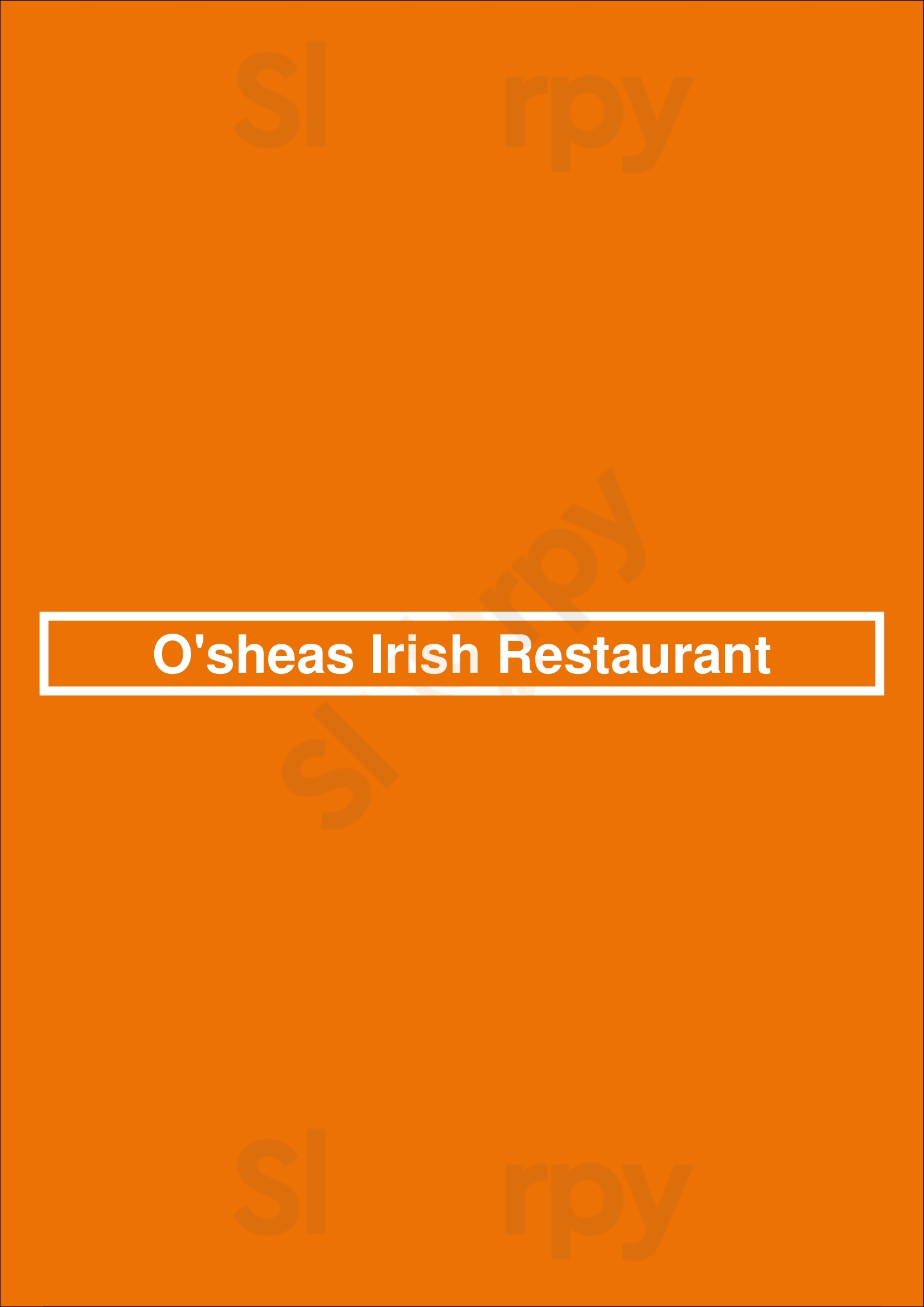 O'sheas Irish Restaurant Dublin Menu - 1