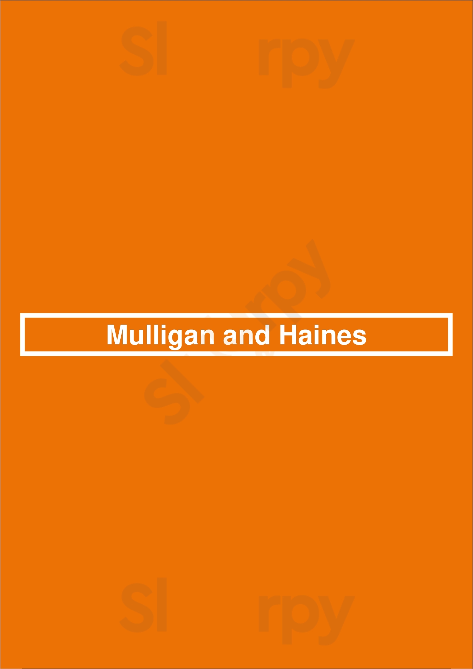 Mulligan And Haines Dublin Menu - 1