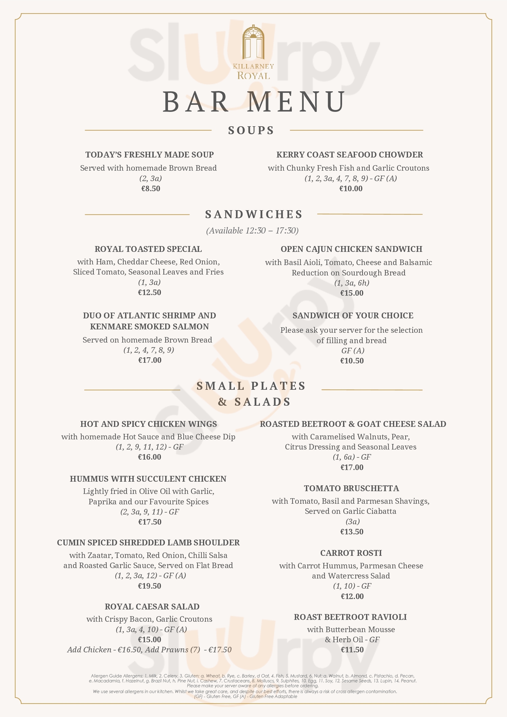 The Candle Room Killarney Menu - 1